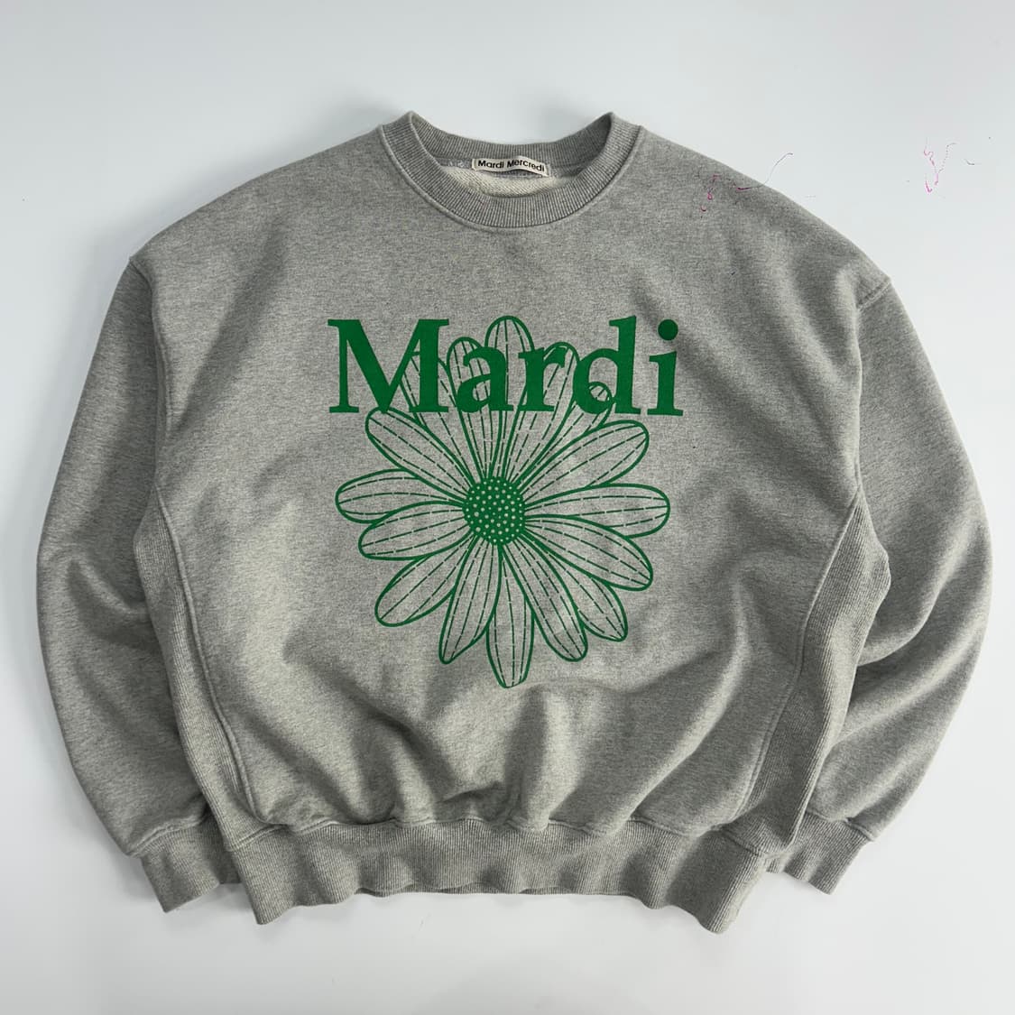 Mardi mercredi 마르디메크르디 그린 로고 그레이 맨투맨  상품이미지3
