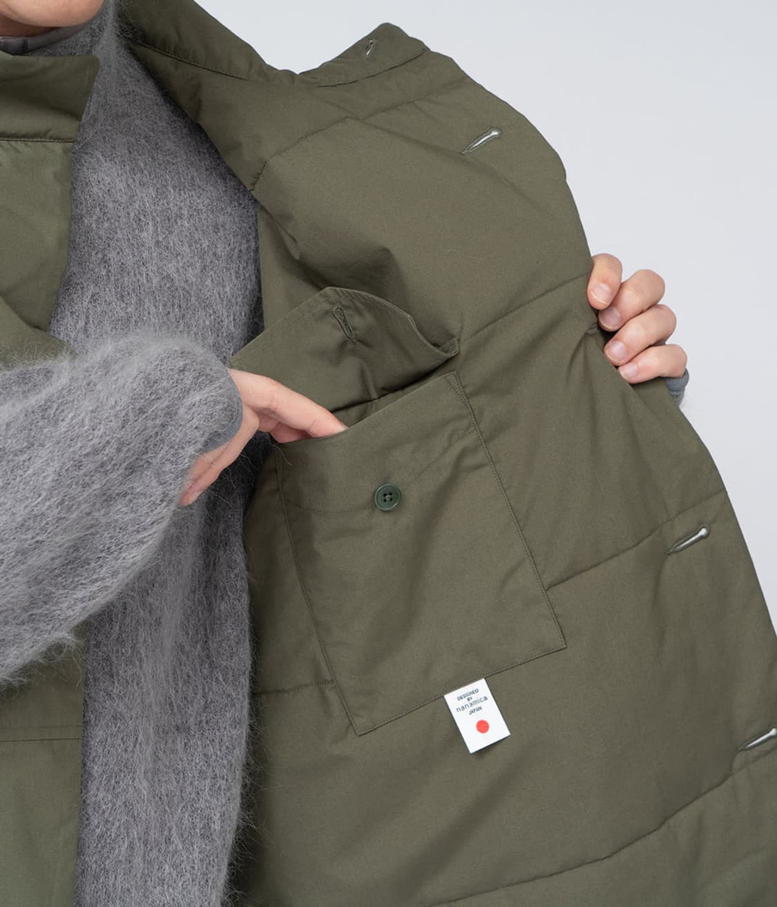 나나미카 Nanamica 인슐레이션 패딩 베스트 자켓 조끼 카키 그린 L 상품이미지5