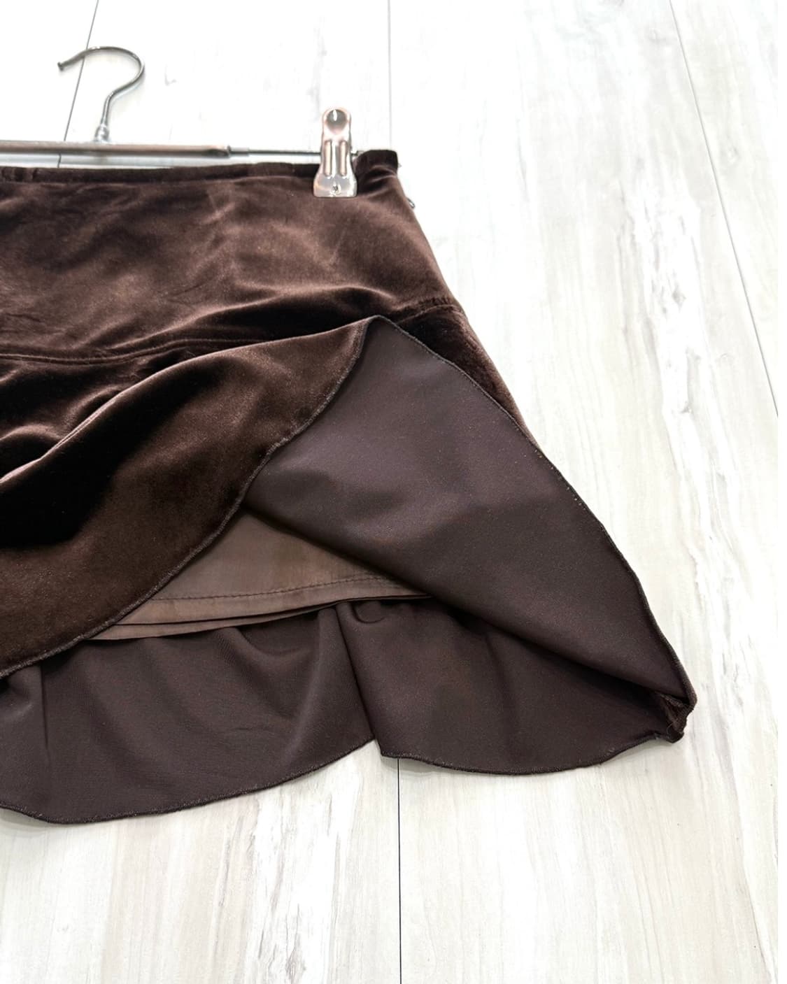 Deep Brown Velvet mini skirt 상품이미지9