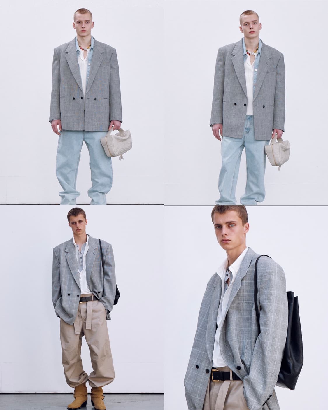 24SS 렉토 글렌 체크 테일러드 블레이저 더블 자켓 S 상품이미지4