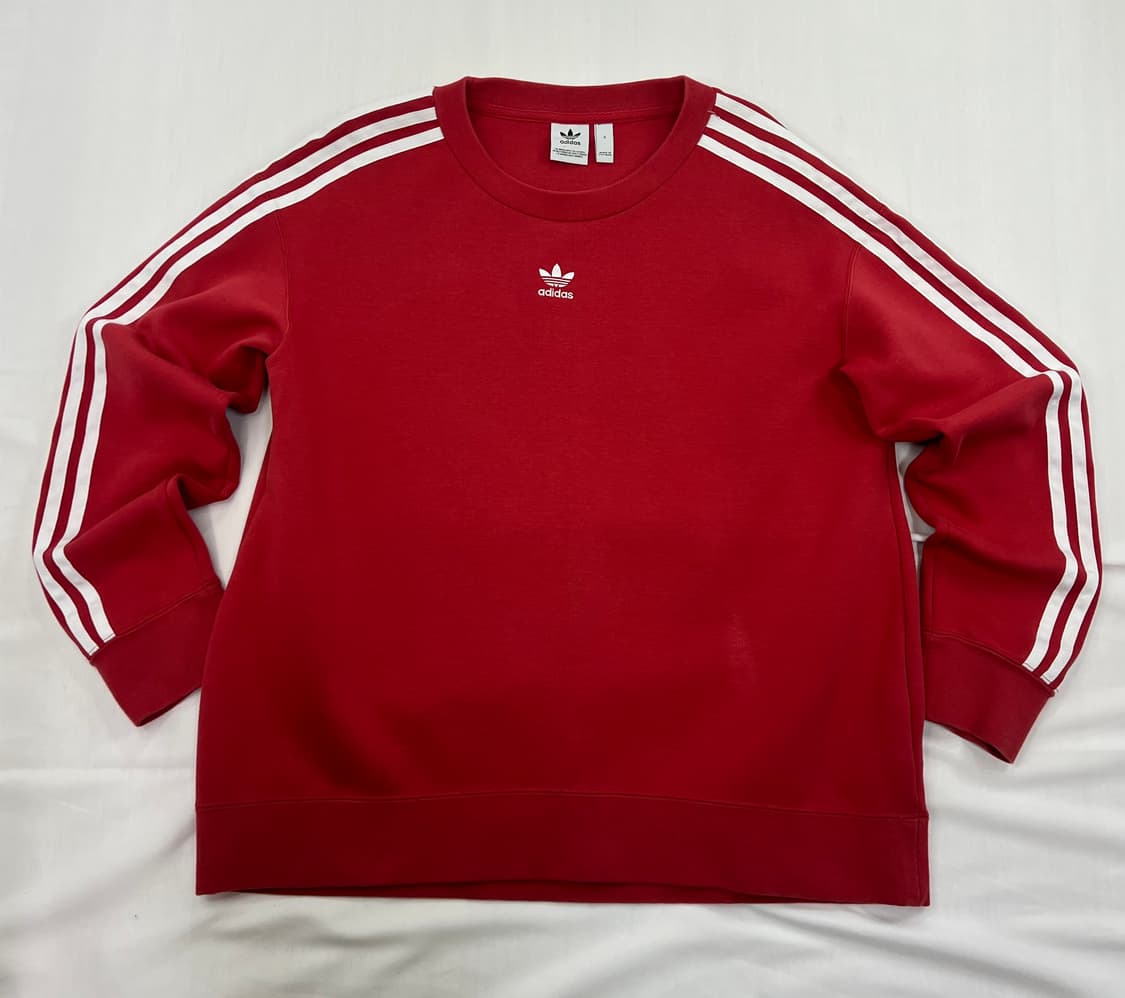 아디다스 삼선 맨투맨 레드 S 상품이미지1