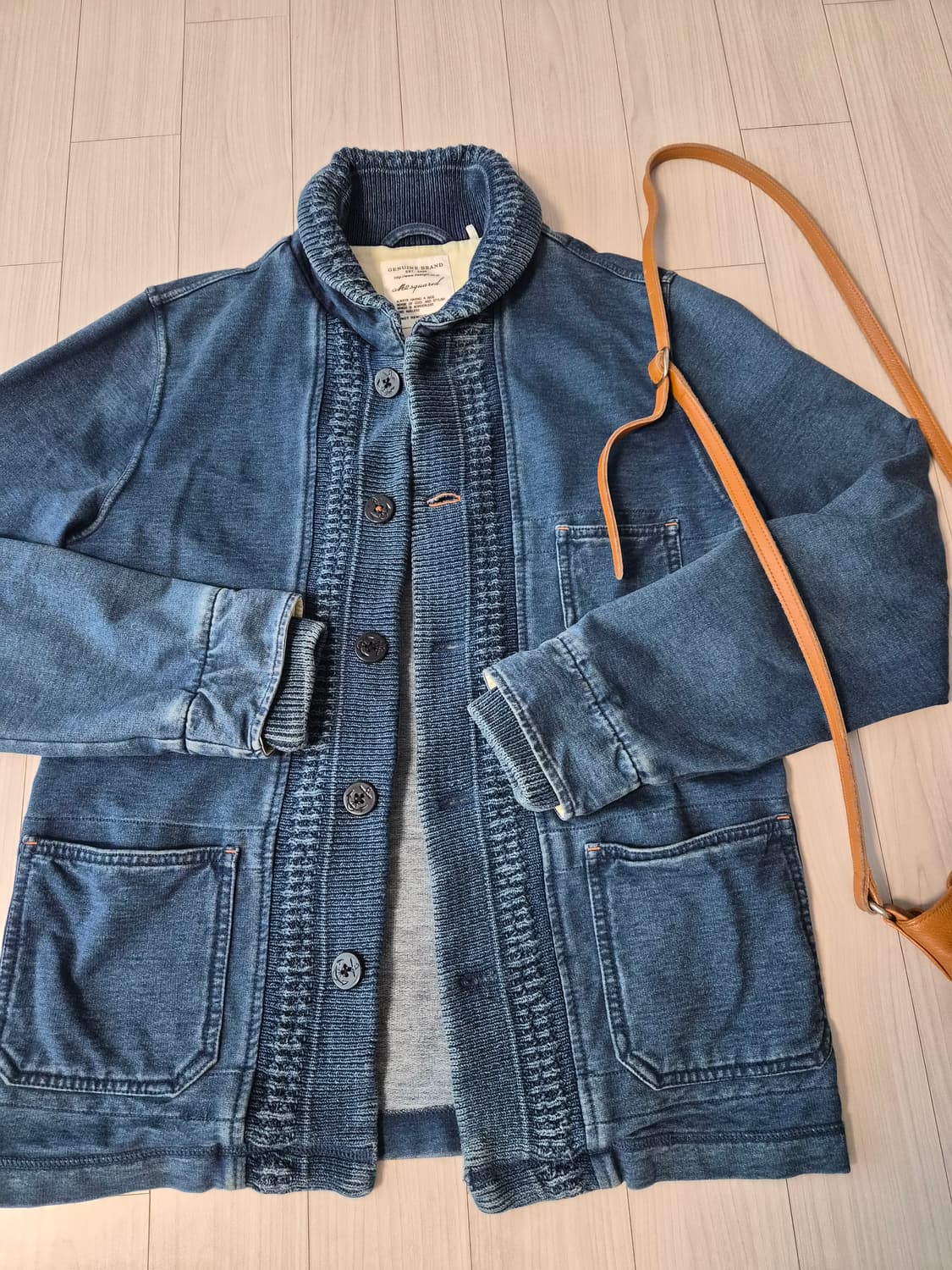 **M2squared(엠투스퀘어드)**의 인디고 다잉 니트 쇼콜라 칼라 상품이미지2