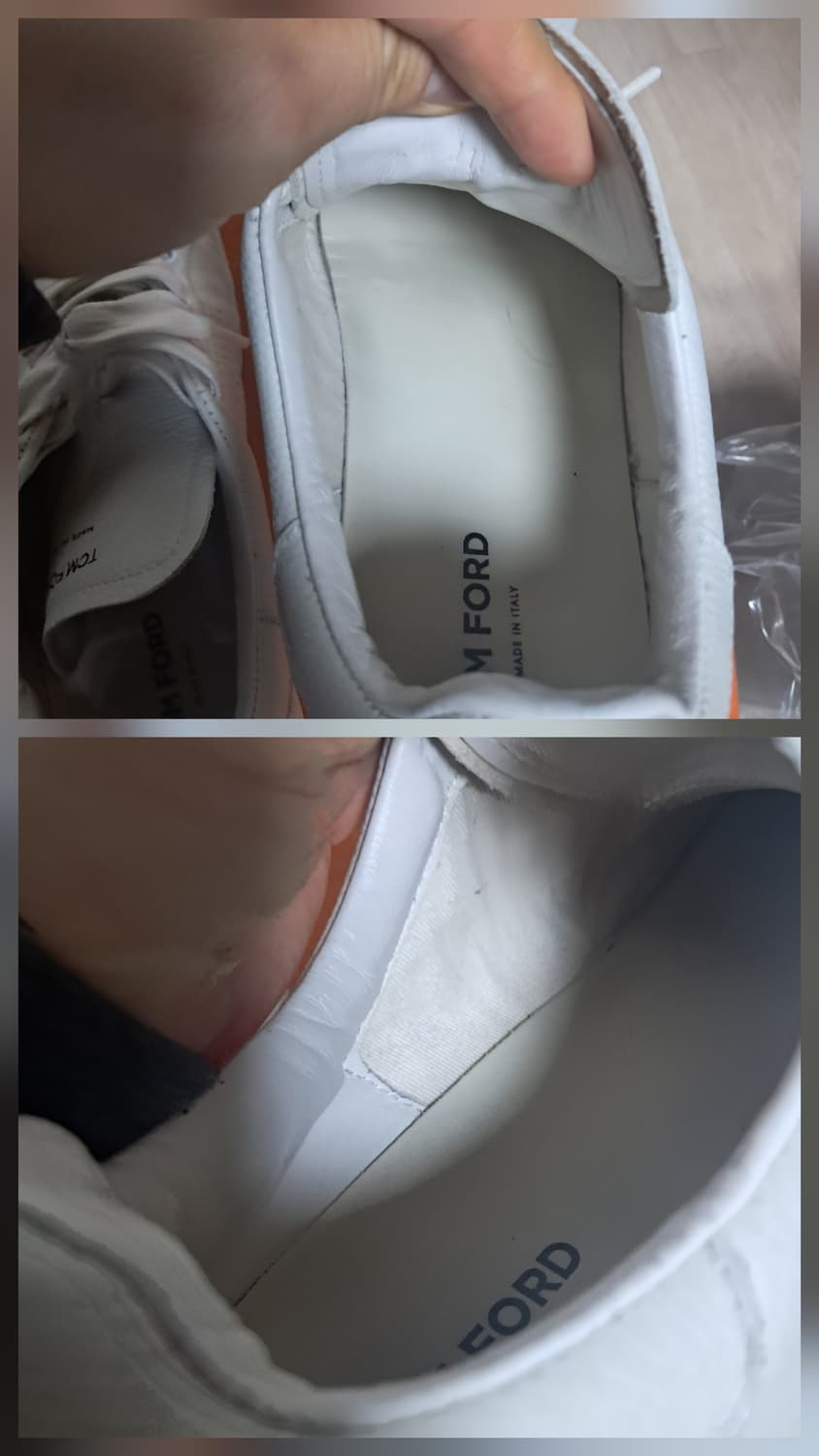 톰포드 화이트 레더 스니커즈 6.5(약250) 상품이미지7