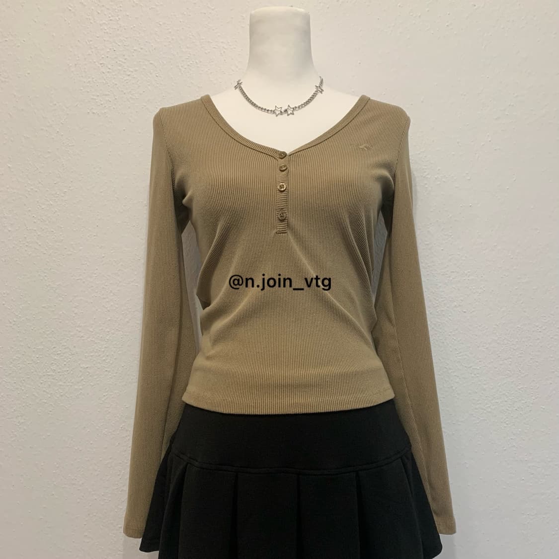 홀리스터 브라운 롱슬리브 아베크롬비 상품이미지1