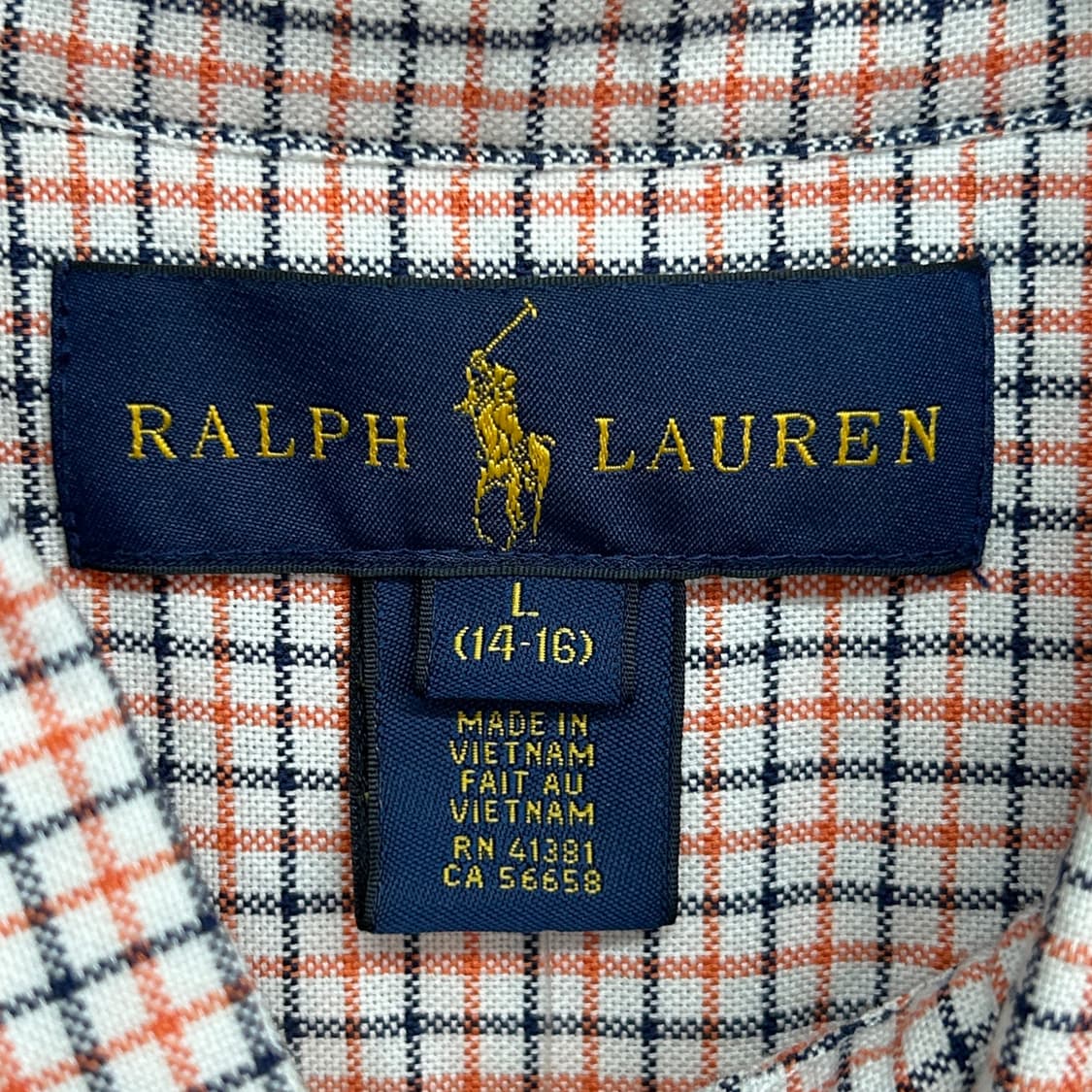 폴로 신형 오렌지 체크 셔츠 M 데드 스탁 상품이미지5