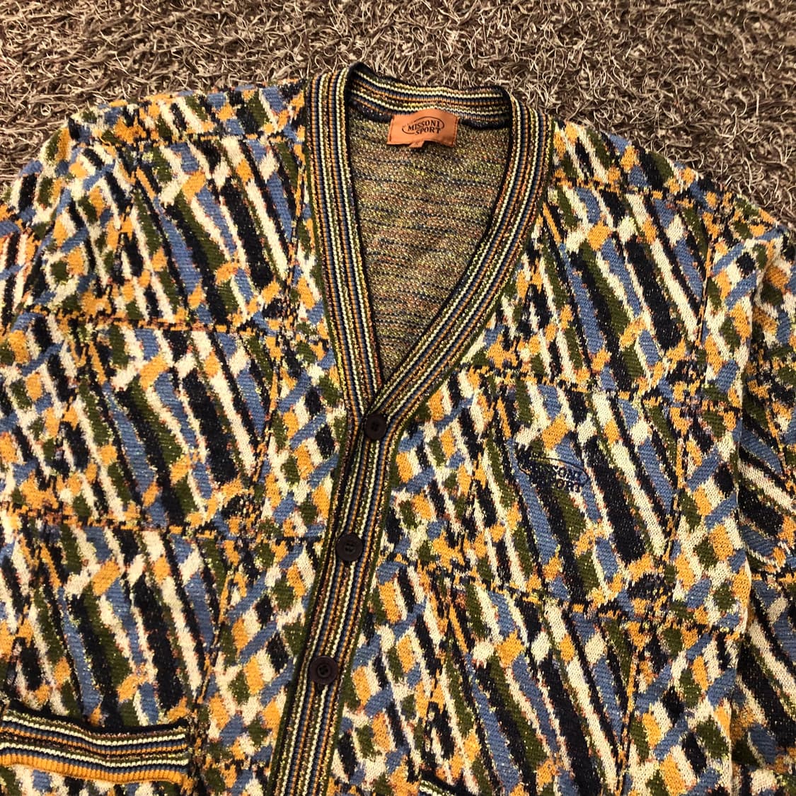 미쏘니 멀티컬러 울 패턴 가디건 상품이미지2