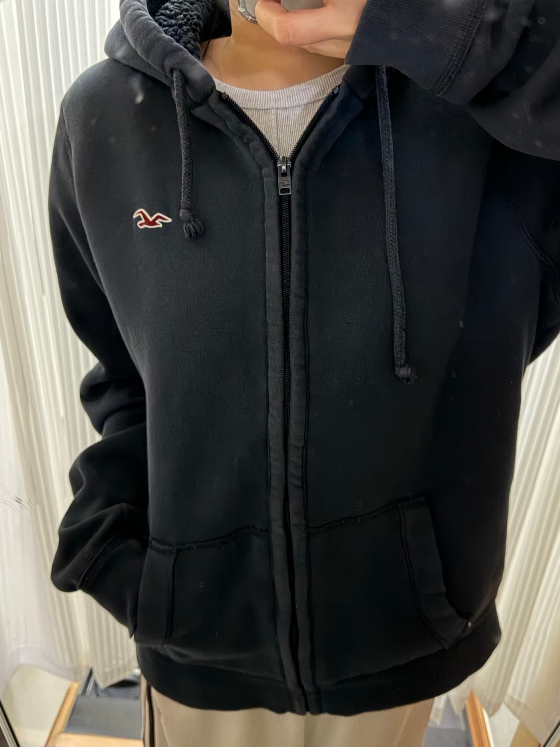 홀리스터 네이비 양털 후드집업 xl 상품이미지1