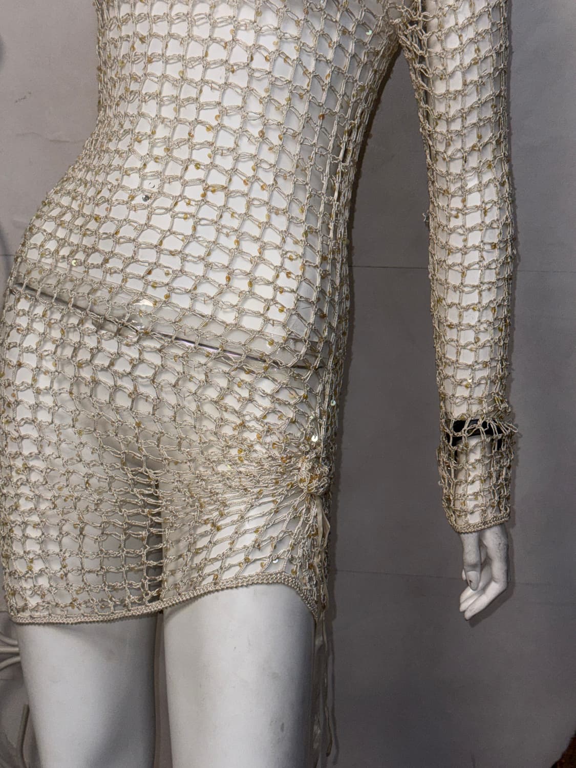 Ivory spangled net loose knit 상품이미지3