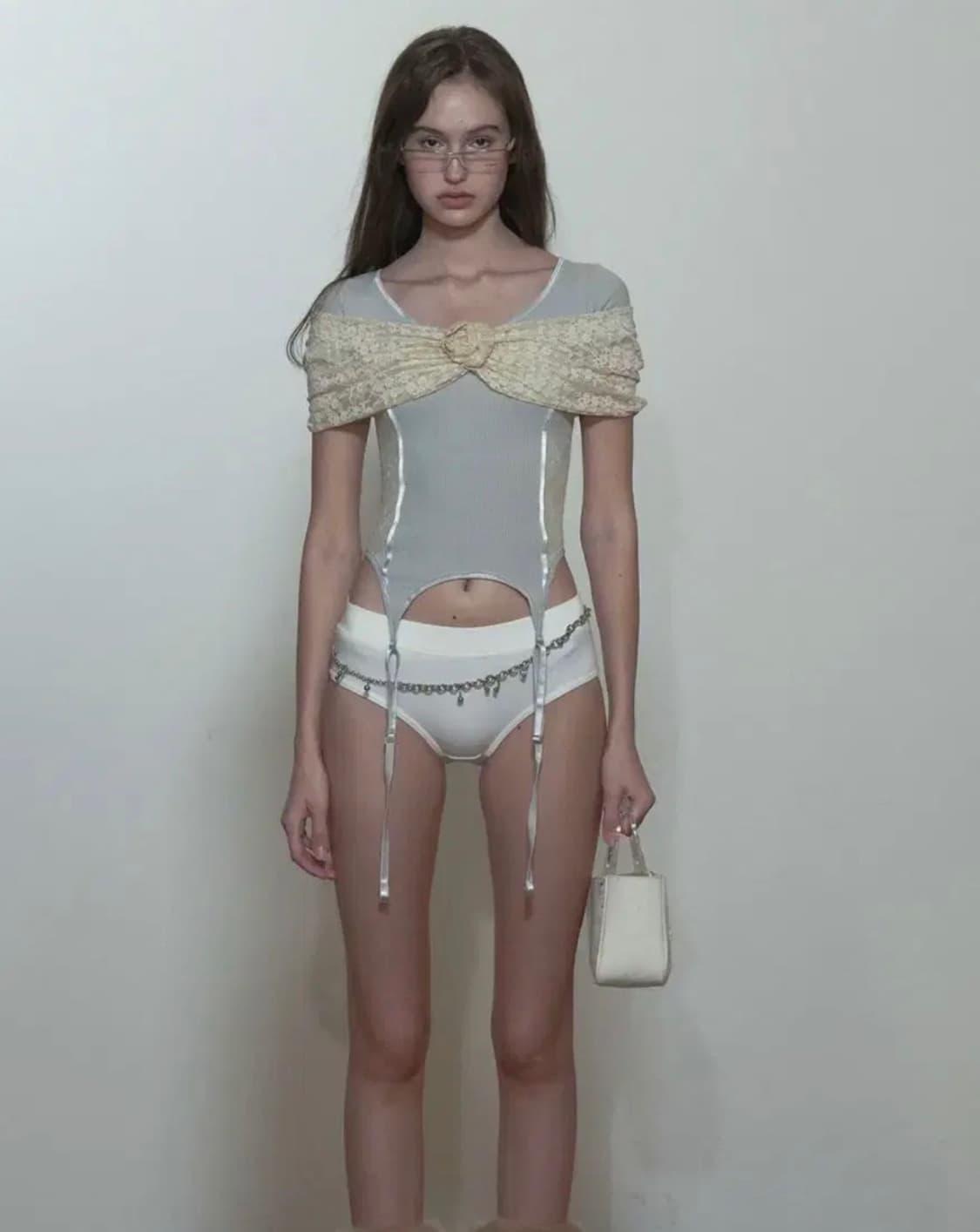 [희귀,착샷] 스컬프터(SCULPTOR) 코르셋 코사지 유넥 티 상품이미지2