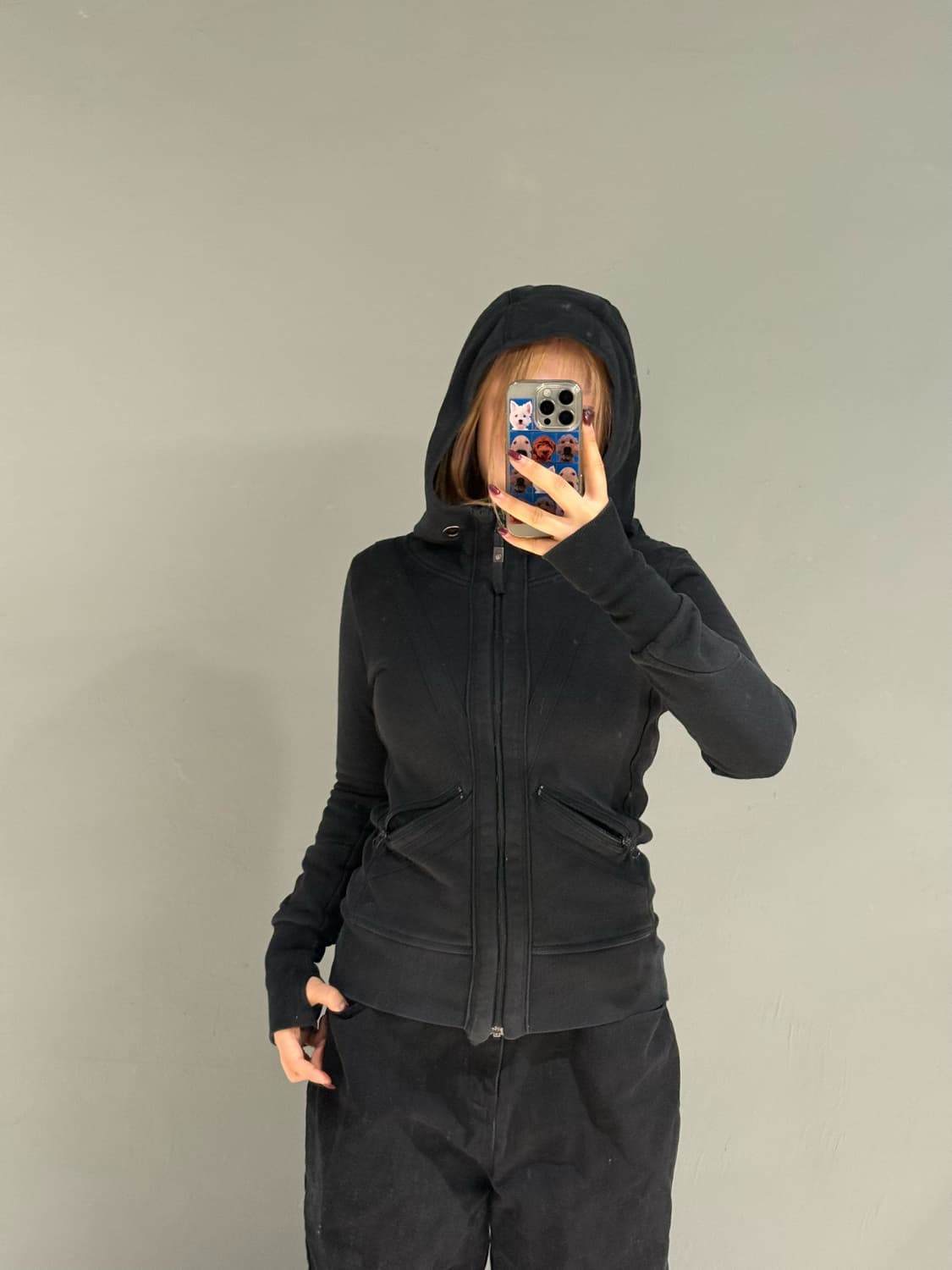 Contour line hand warmer hood zip-up  상품이미지3