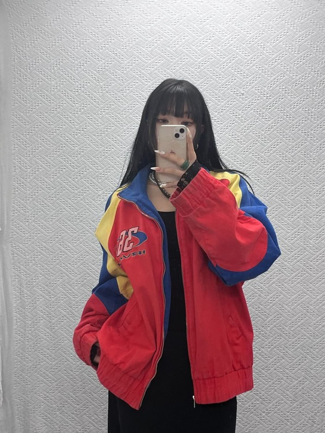 빈티지 희귀 스트릿 펑크 키치 스키틀즈 레이싱 자켓 L C09376 상품이미지2