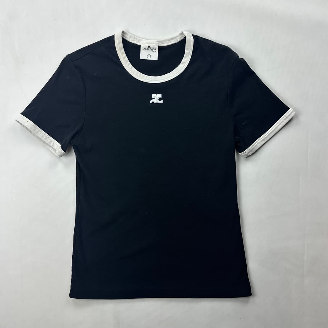 꾸레쥬 리에디션 범피 콘트라스트 티셔츠 블랙 상품이미지2