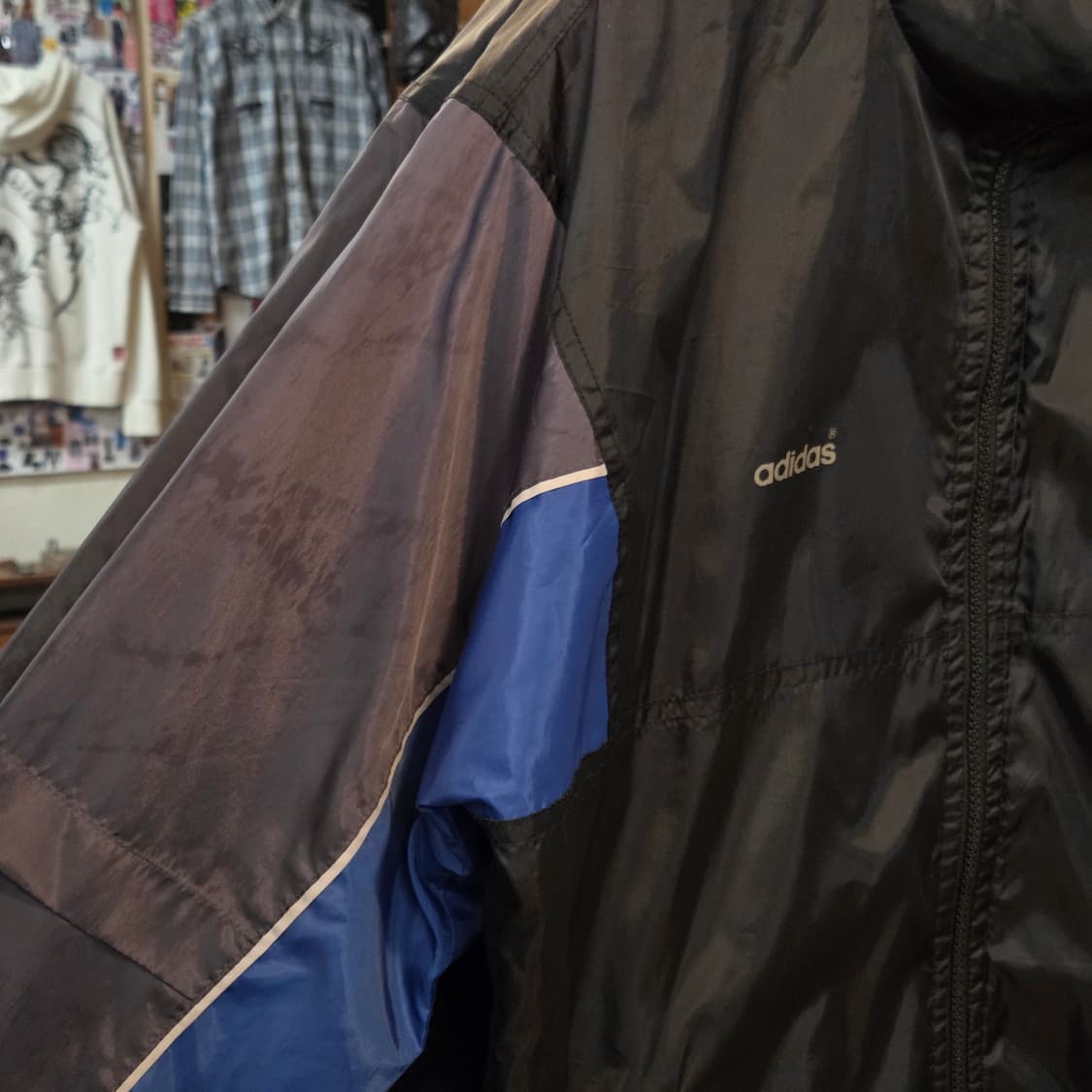아디다스 올스쿨 블랙 블루 바람막이 자켓 상품이미지4