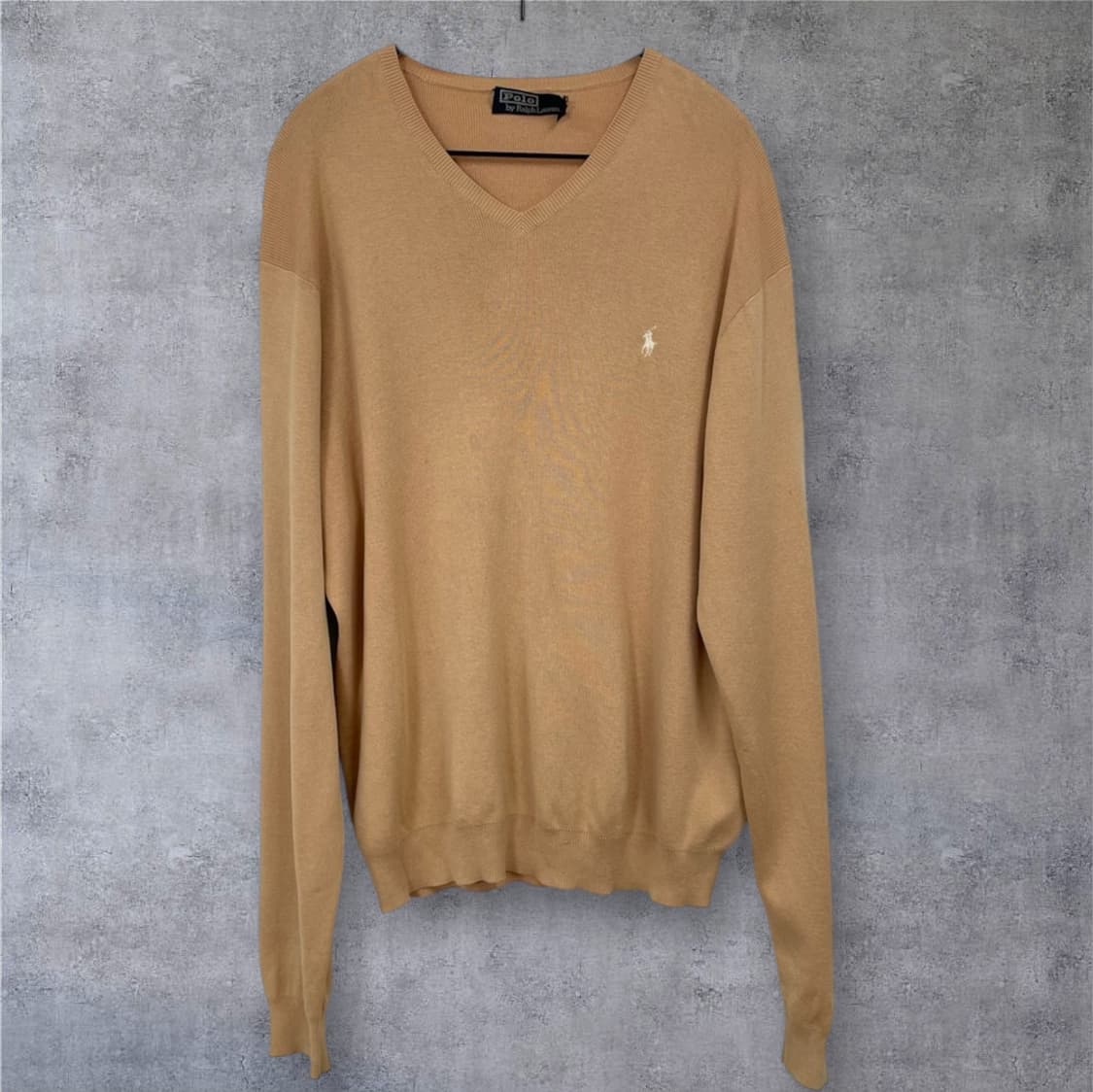 폴로 랄프로렌 베이지 브이넥 코튼 니트 40(L) 상품이미지7