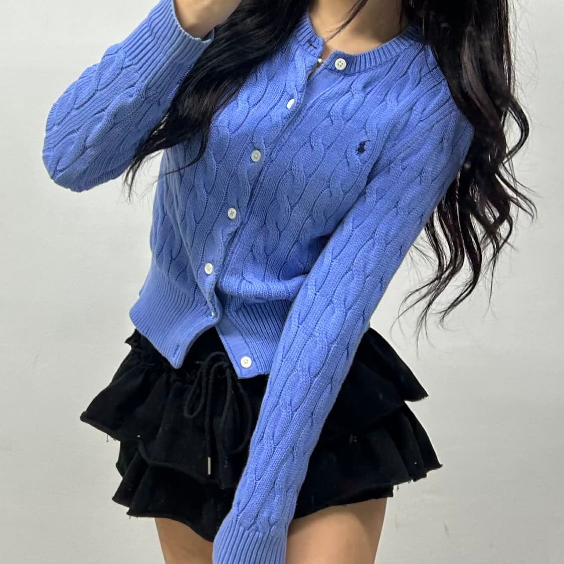 폴로 랄프로렌 신형 큐알택 케이블 걸즈 니트 가디건(S) 상품이미지1