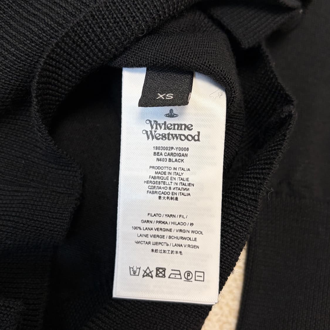 비비안웨스트우드 베아 버진울 가디건 블랙 상품이미지5
