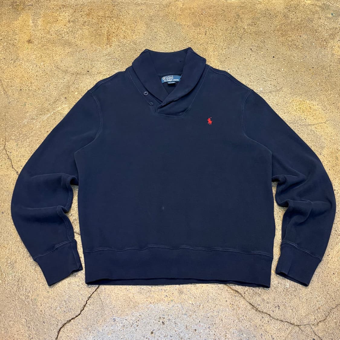 90s USA 미국 빈티지 폴로랄프로렌 숄카라 코튼 니트 상품이미지1