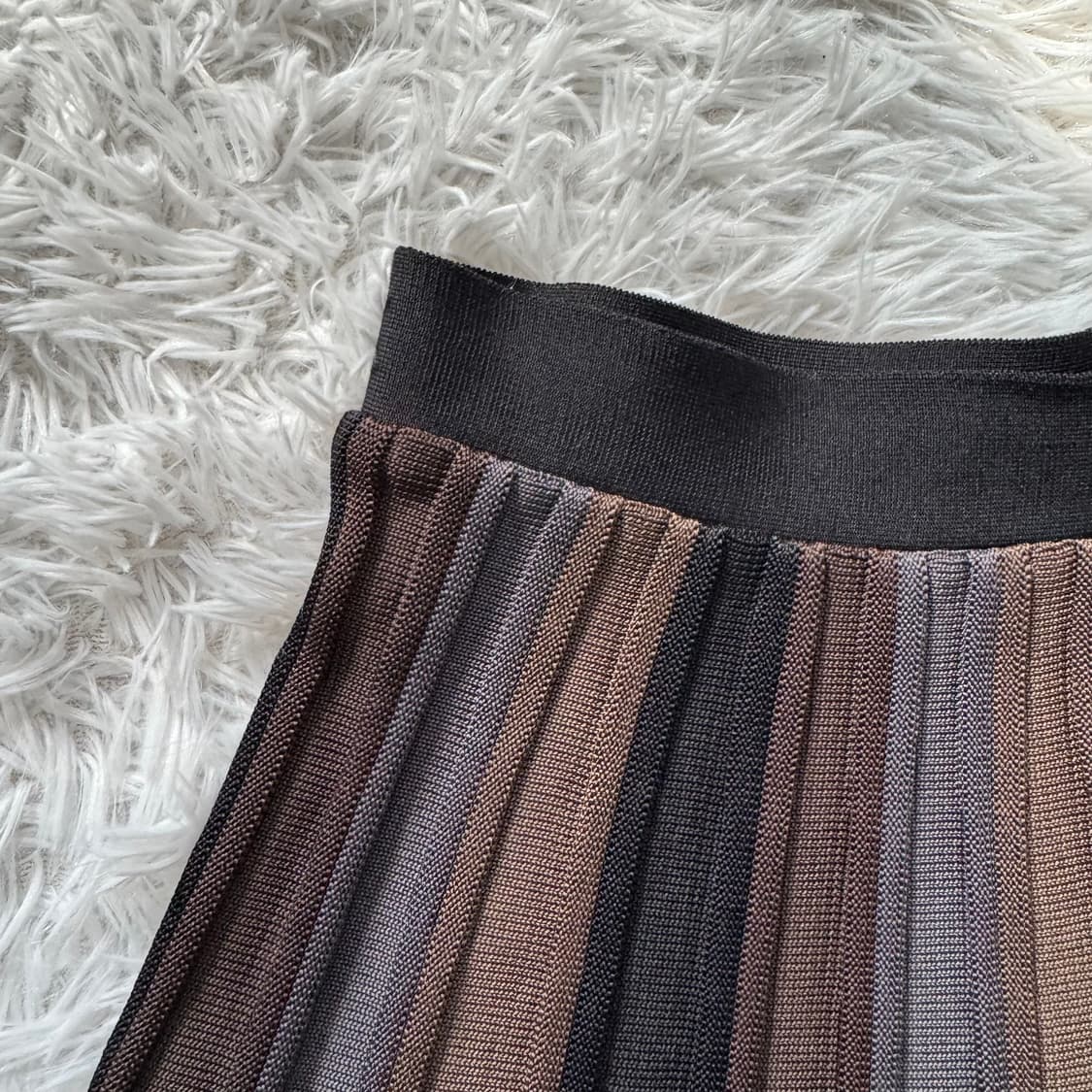 SHIMASHIMA 일본빈티지 노드 치마 배색 니트 빈티지치마 모리걸 상품이미지1