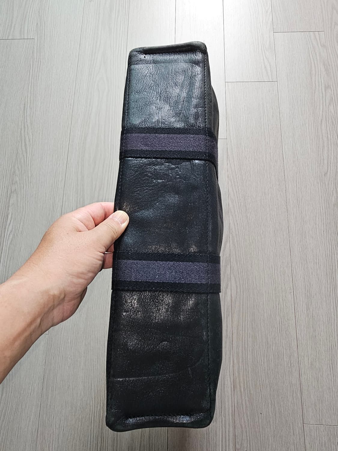 에르메스 후루토 토드백 하프 가죽 캔버스 블랙  상품이미지5