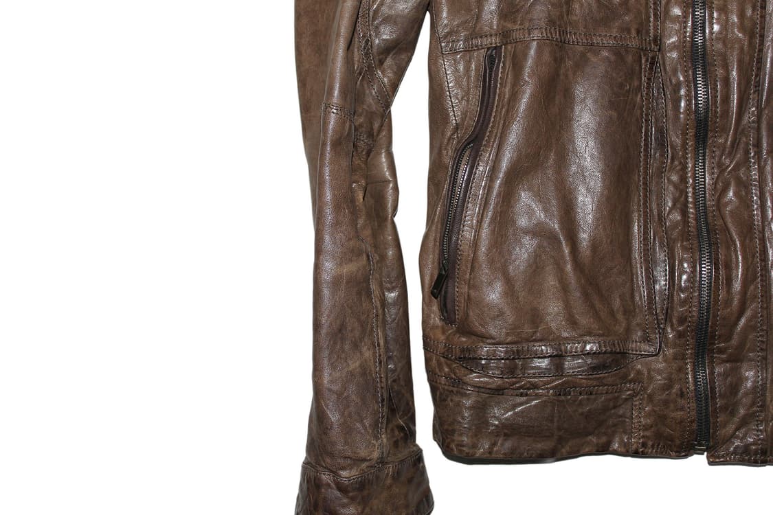 Solid Homme 솔리드옴므 하이넥 히든 후드 레더 자켓 상품이미지3