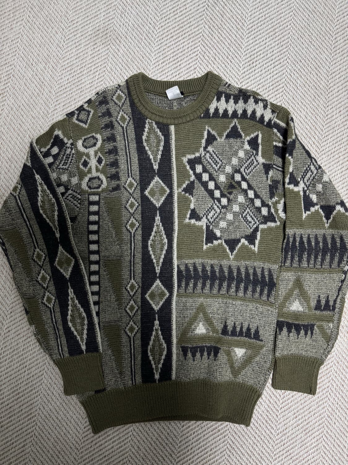 90s 이탈리아 모달리아니 자카드패턴 울 니트 상품이미지1