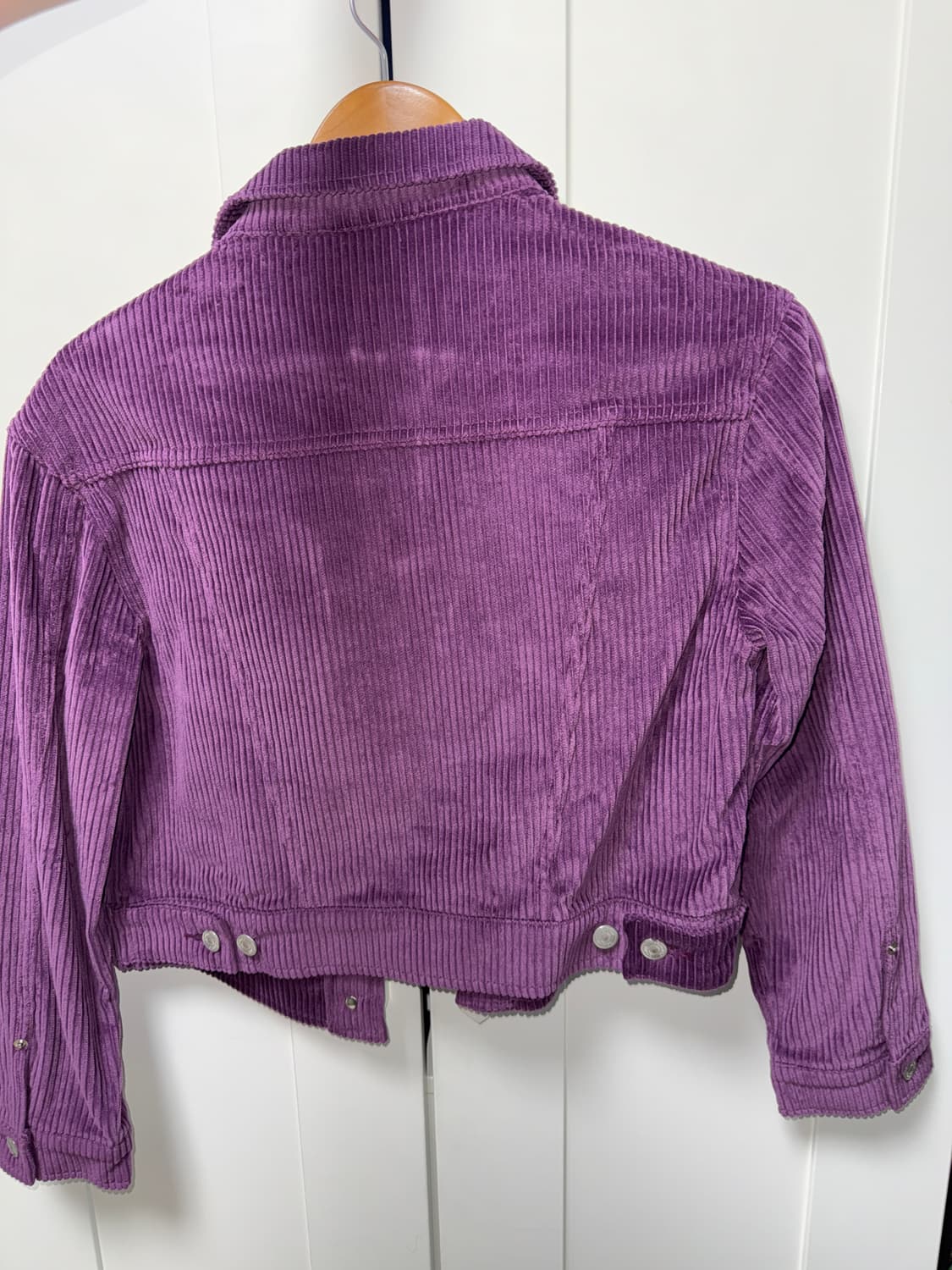 로멘틱크라운 코듀로이 골지 크롭 자켓 퍼플 상품이미지2