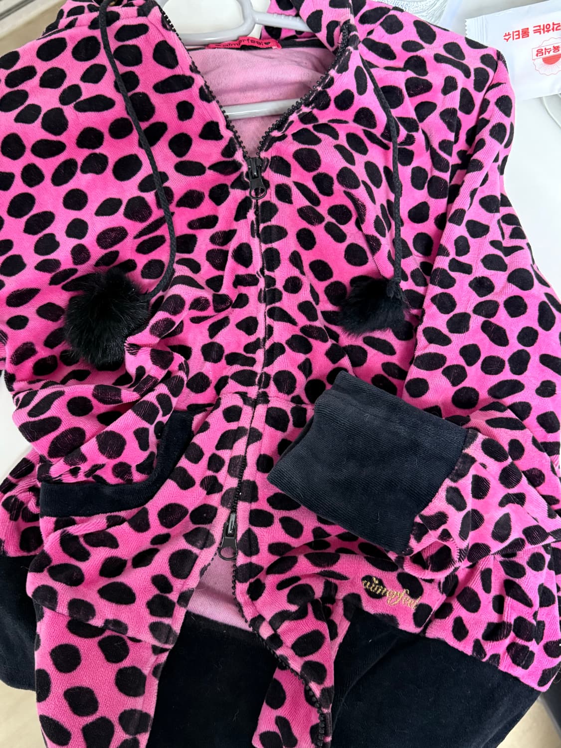 에메필 핑크 레오파드 투웨이 후드집업 상품이미지2