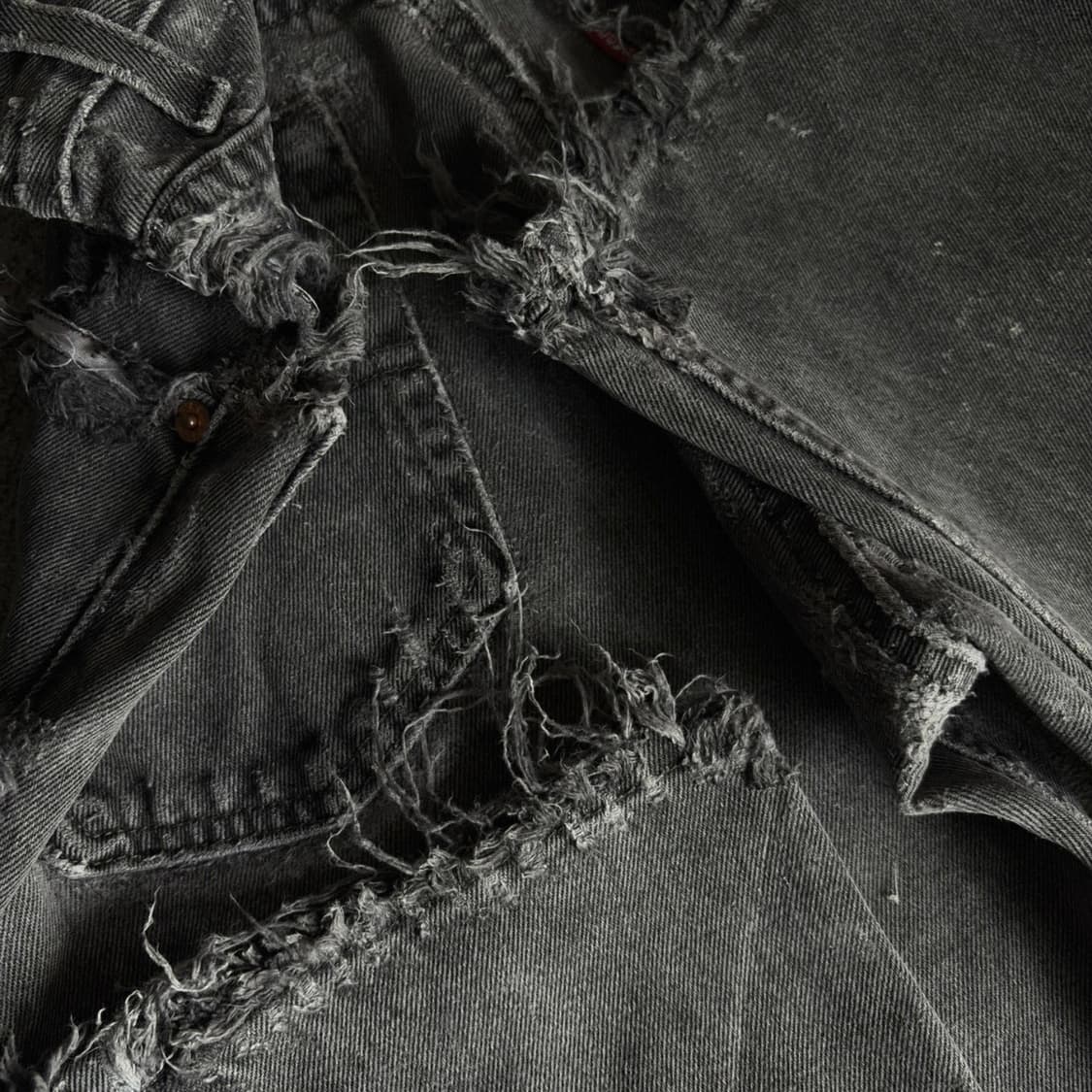 빈티지 Levis 505 Paint Black Denim Jeans 상품이미지5