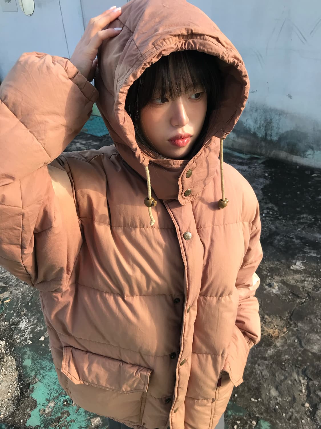 워싱피치 구스다운 패딩 상품이미지3