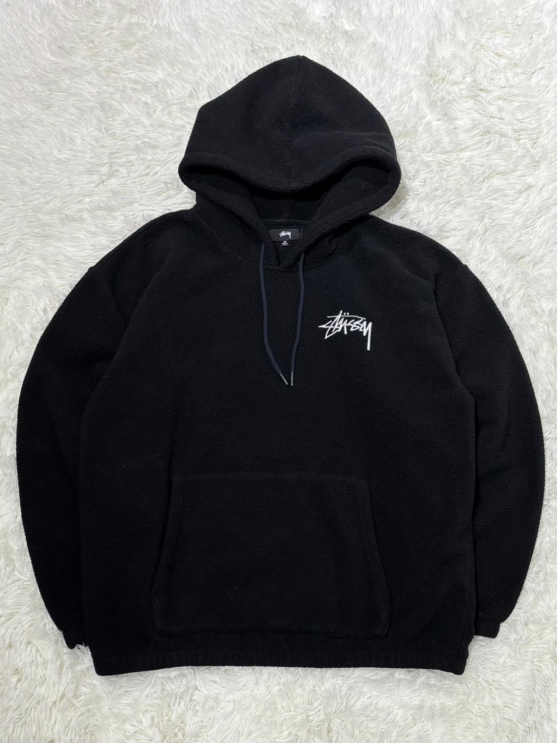 스투시 블랙 후리스 후드 상품이미지3