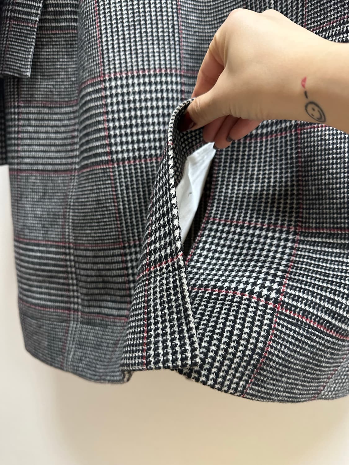 [새상품] 캘빈클라인 글렌 체크 오버핏 울코트 상품이미지3