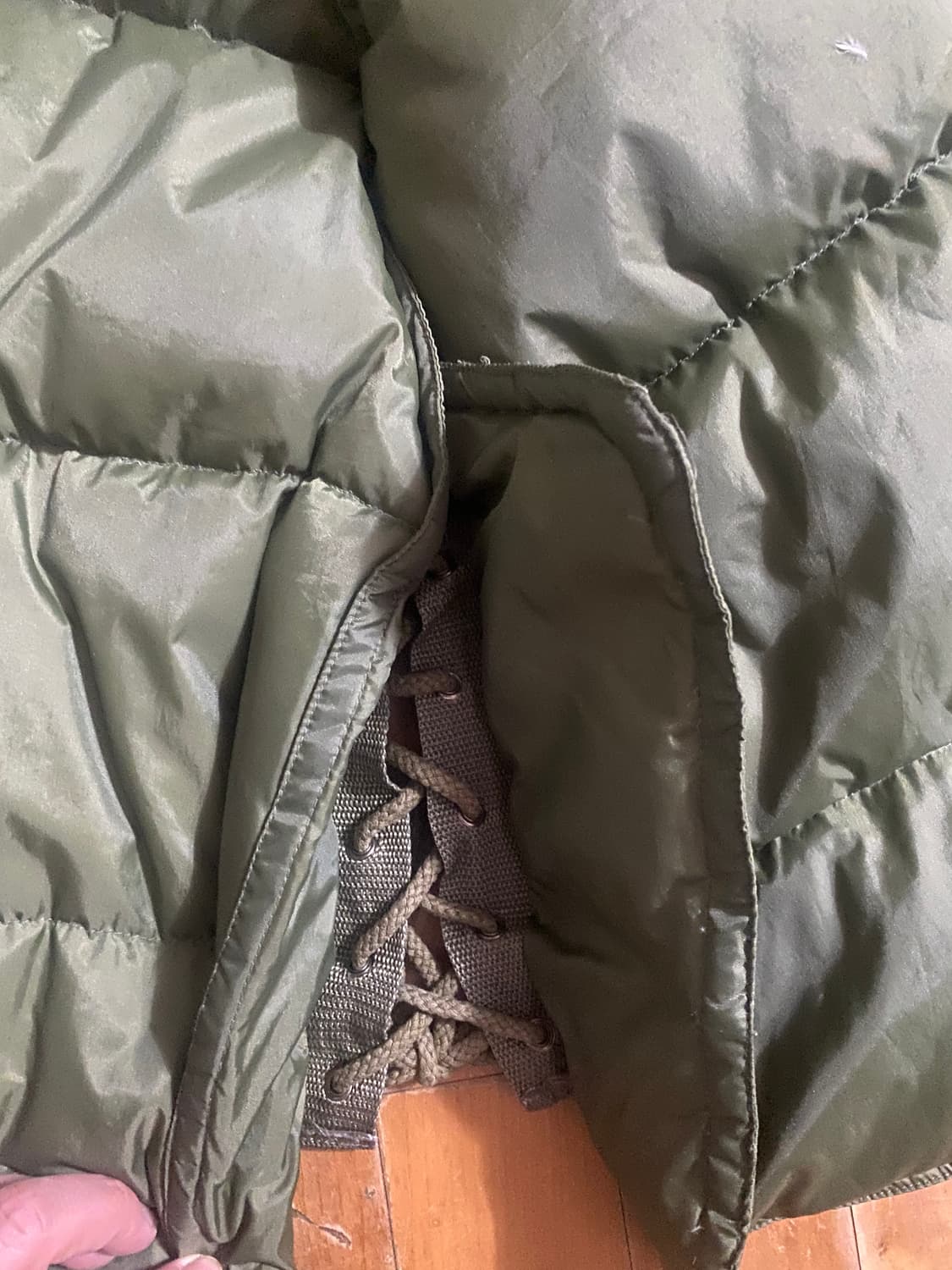 미군 밀리터리 올리브 그린 다운 패딩 조끼 L 상품이미지5