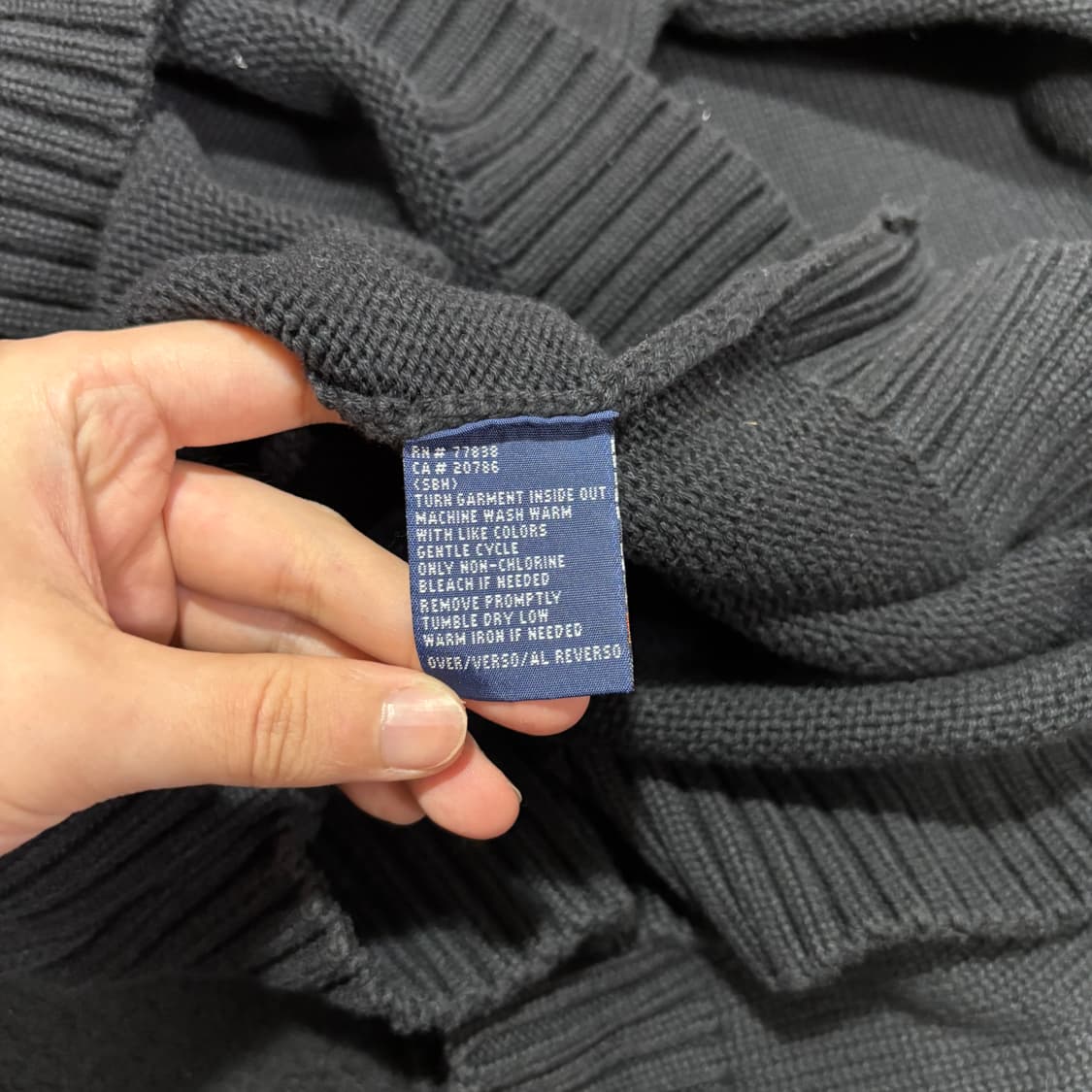 M 타미힐피거 블랙 면 니트 상품이미지5