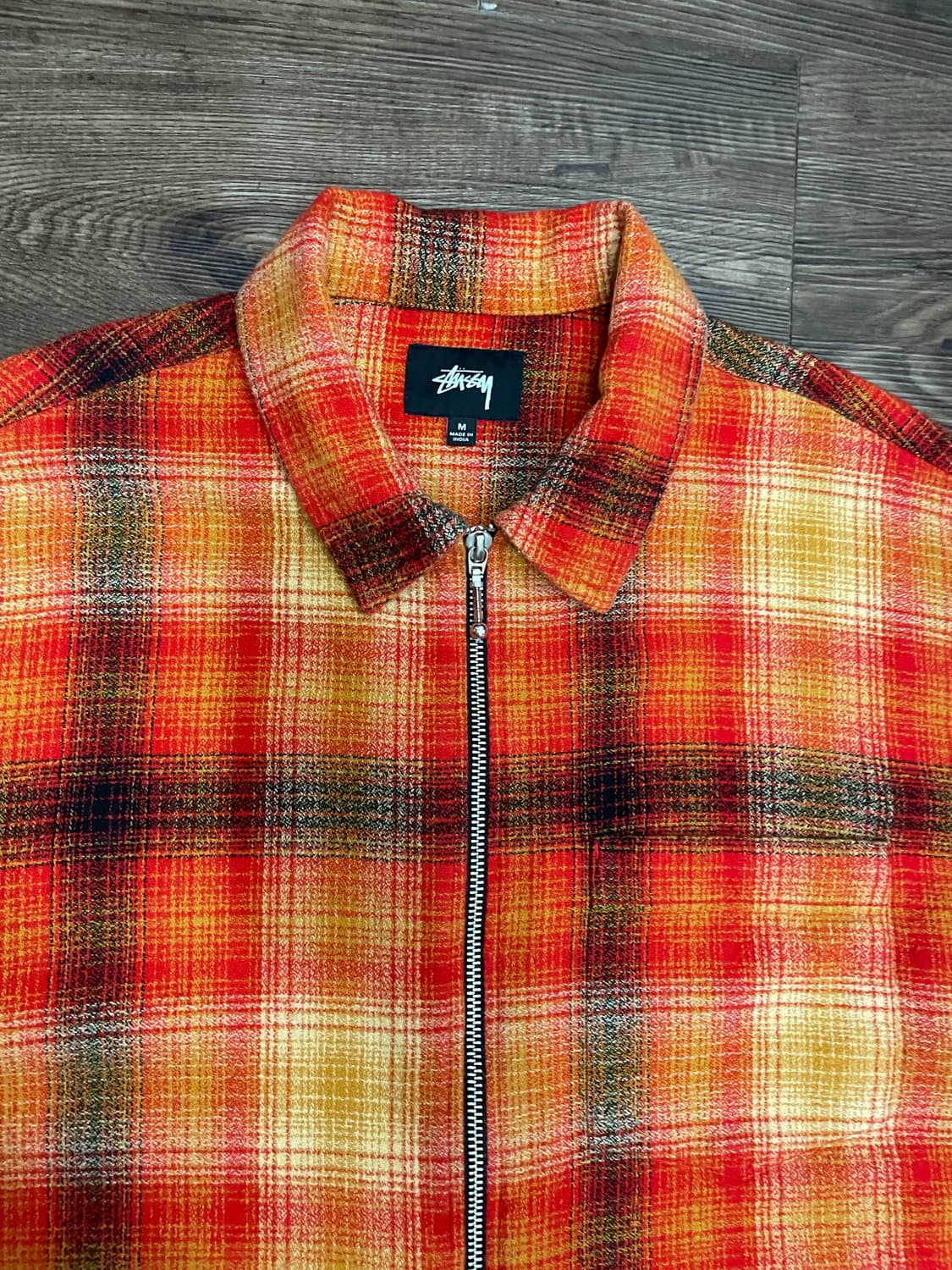Stussy Zip Up Crepe Plaid Shirt 상품이미지3