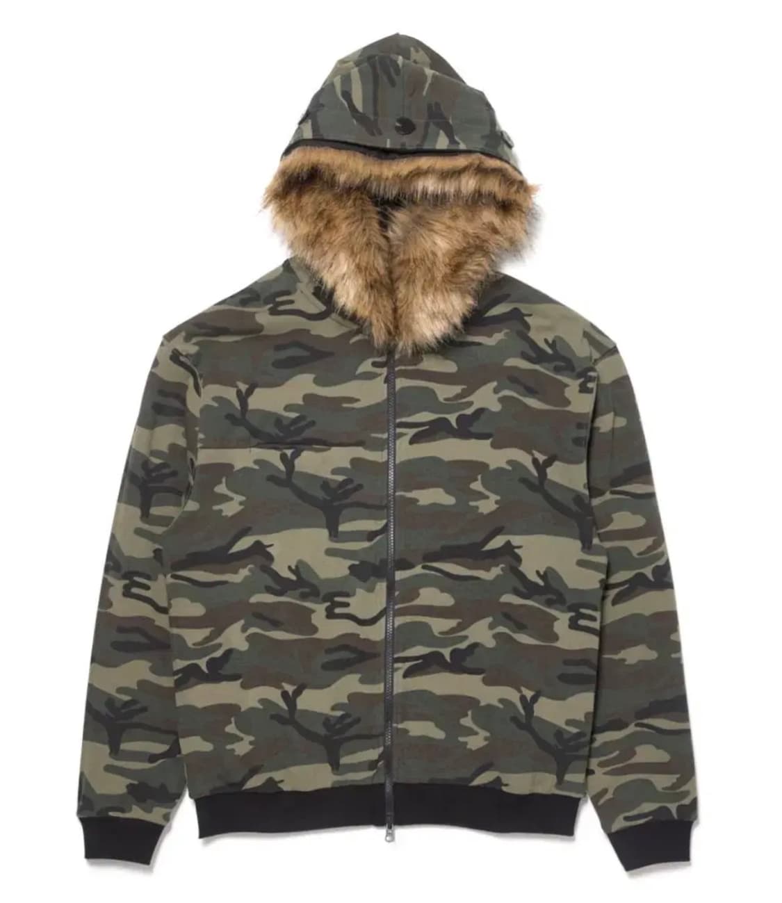 해칭룸 리버시블 폭스 퍼 후디 블랙 카모 상품이미지1