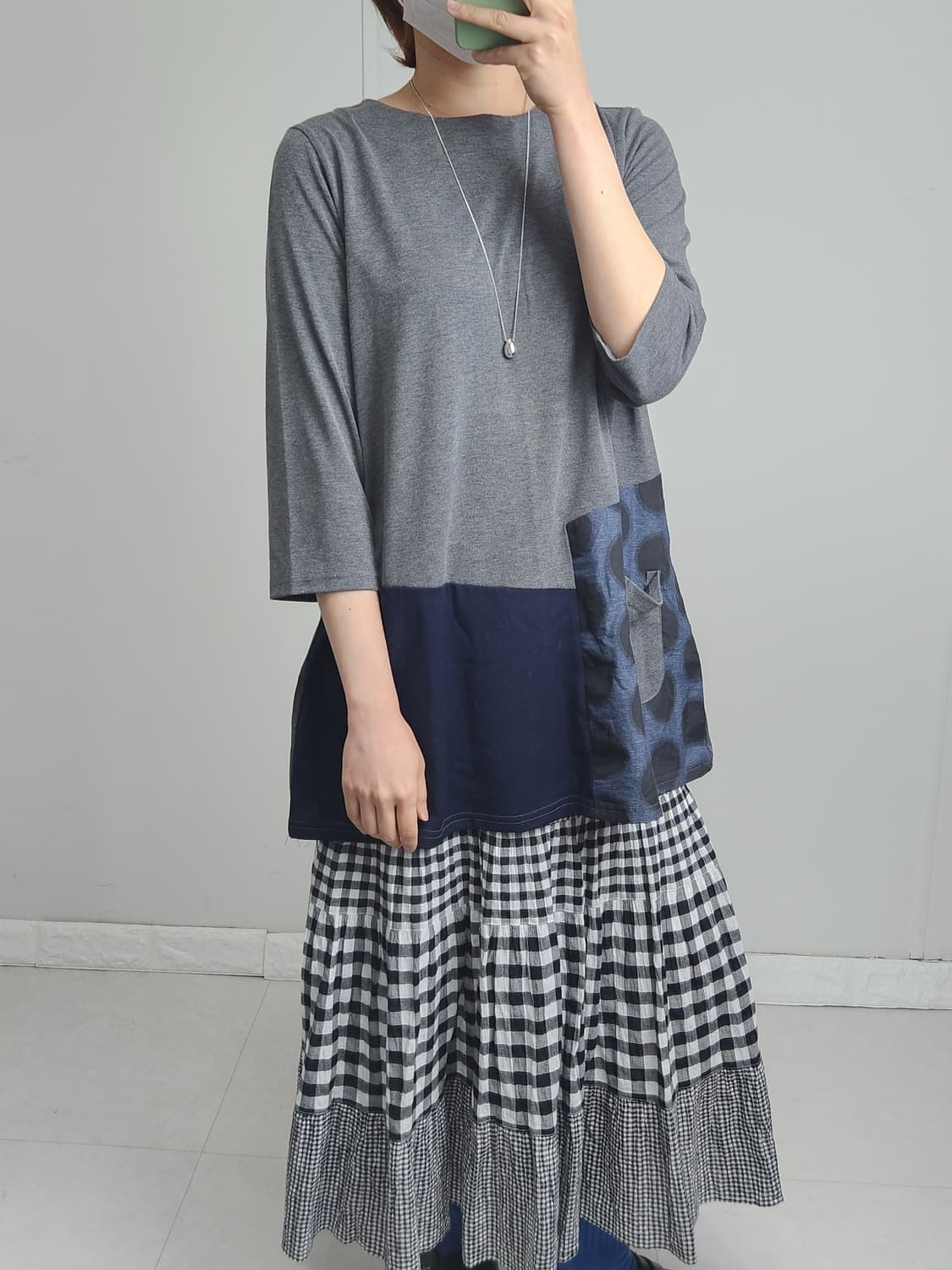 도트 패턴 롱 슬리브 상품이미지3