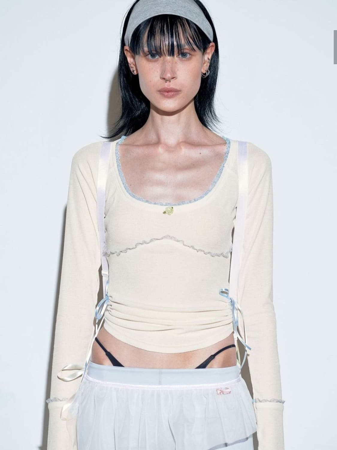 스컬프터 Bow Tie L/S Tee Ivory 상품이미지1