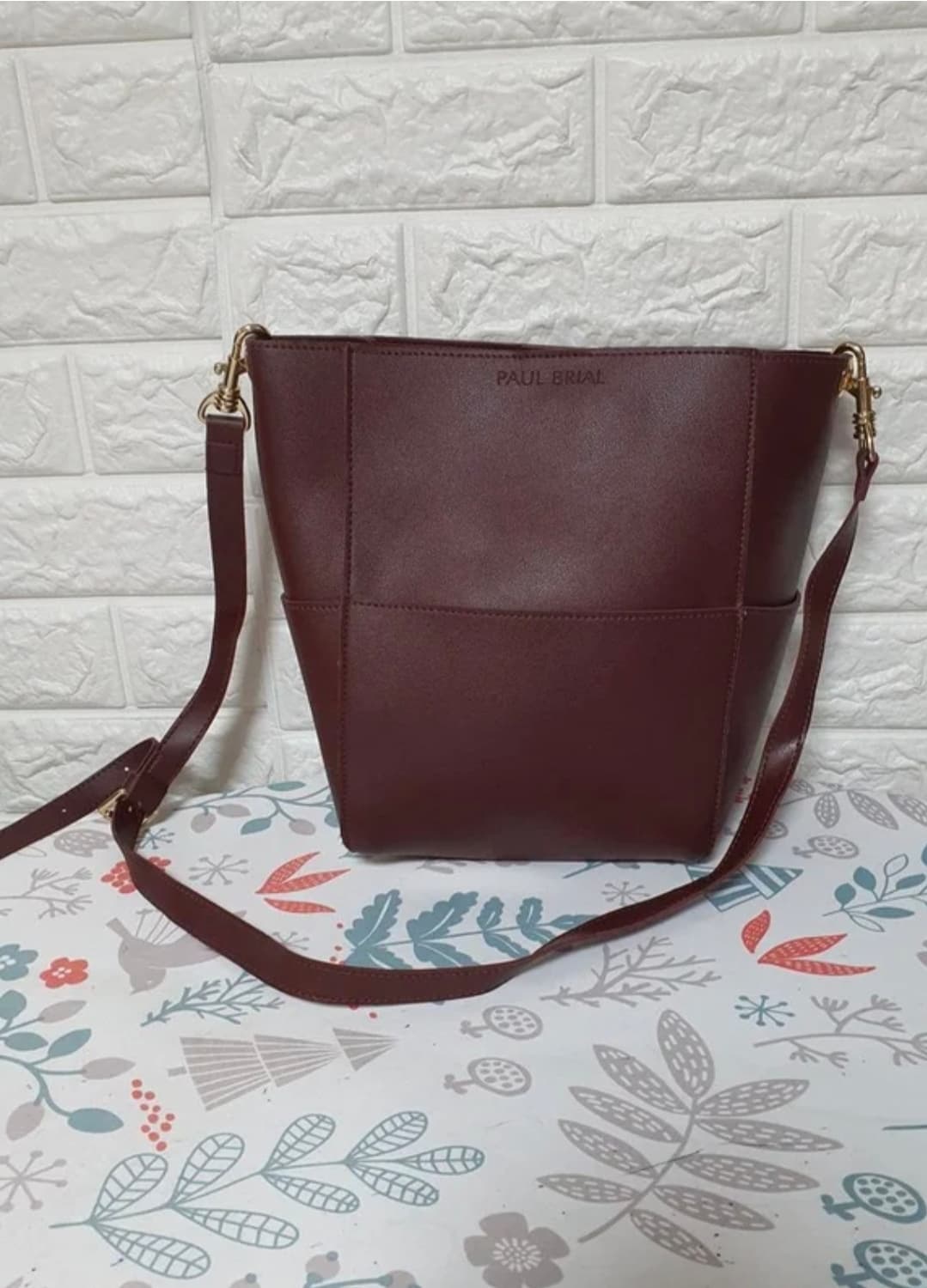 (새것) PAUL BRIAL 버건디 숄더 크로스 버킷백 가방 상품이미지2