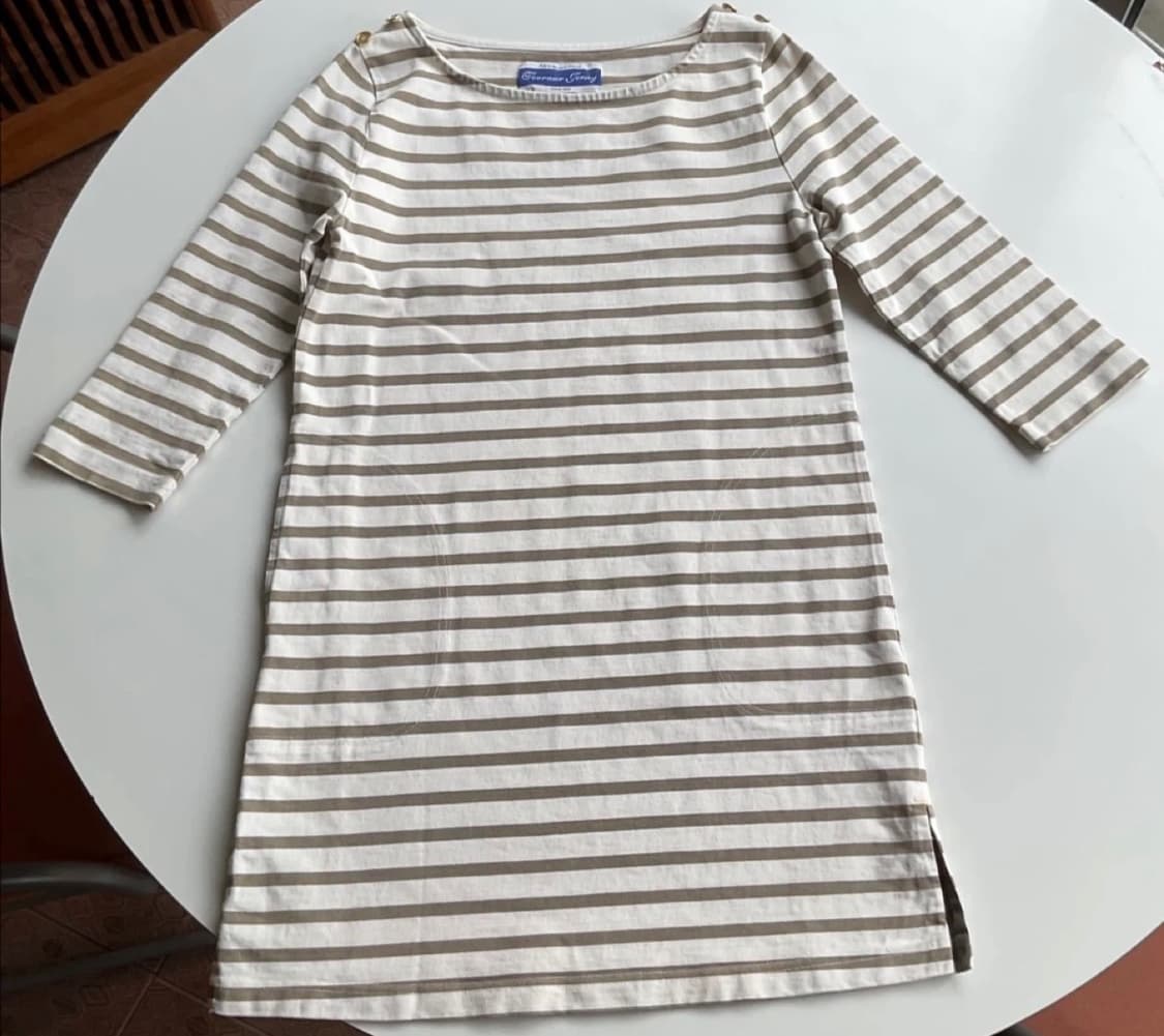 프랑스 Tournier Jersey 원단 스트라이프  원피스(롱 티셔츠) 상품이미지2