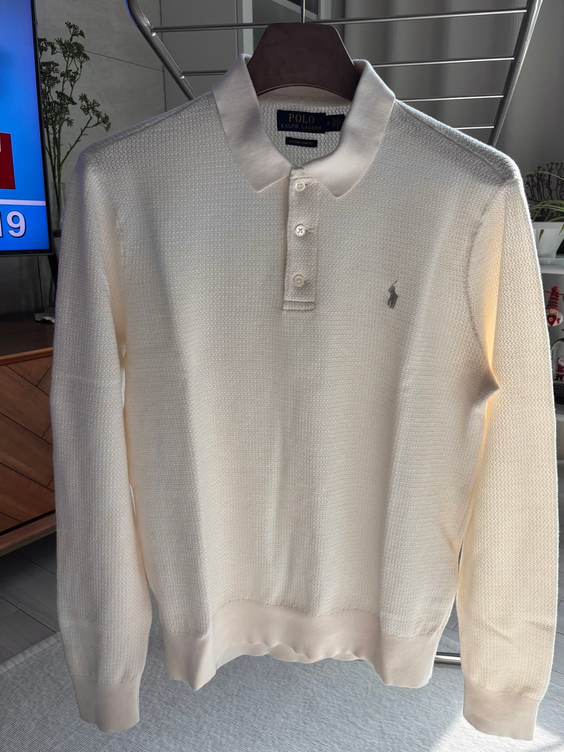 폴로 랄프로렌 텍스쳐드 폴로 셔츠 커스텀 슬림핏 M 상품이미지1