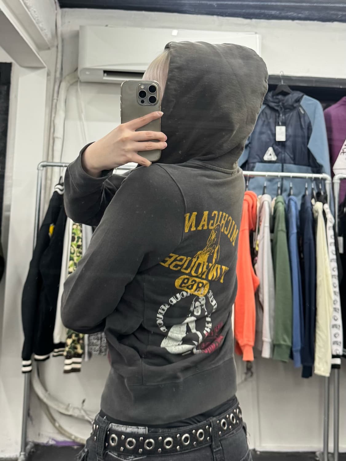 히스테릭 글래머 히스걸 그레이 후드집업 상품이미지5