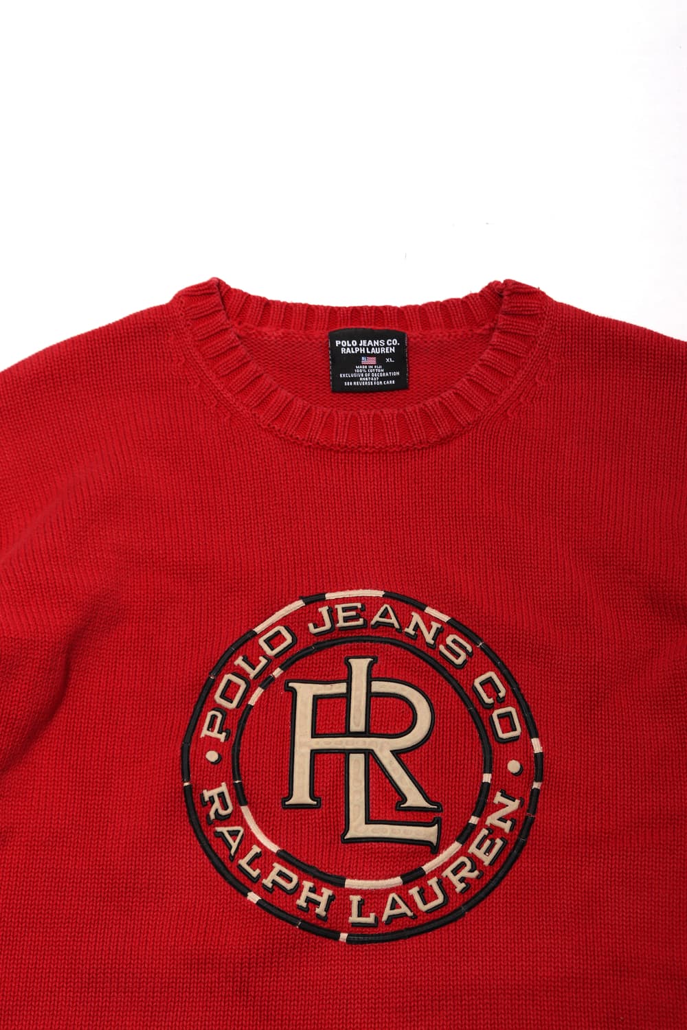 POLO JEANS 빅로고 코튼 레드 니트 size XL 상품이미지3