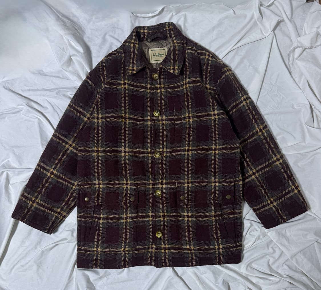 엘엘빈 울 체크 퀼팅 자켓 상품이미지1