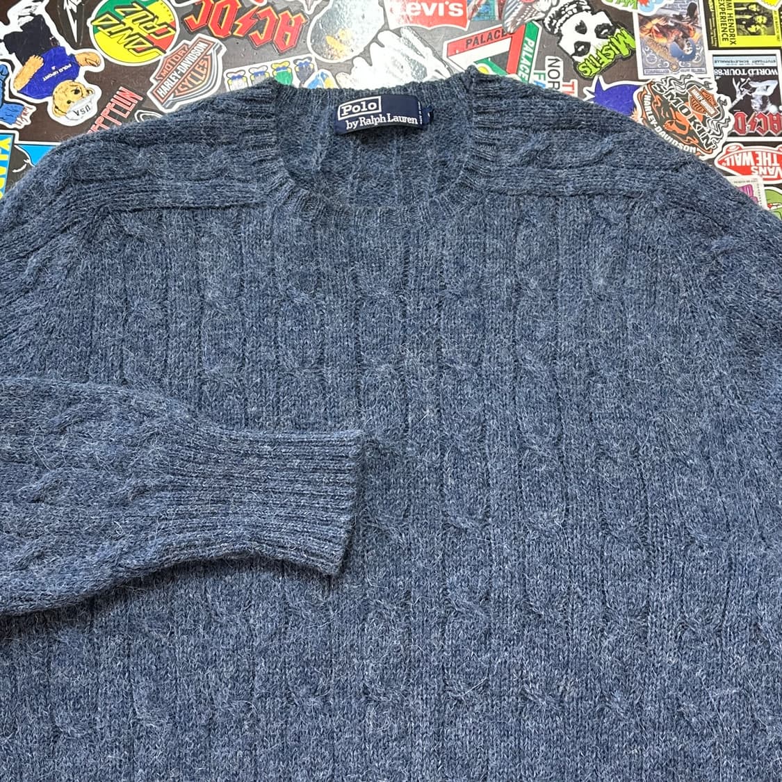 90s 폴로 랄프로렌 울 케이블 니트 스웨터 M 상품이미지3