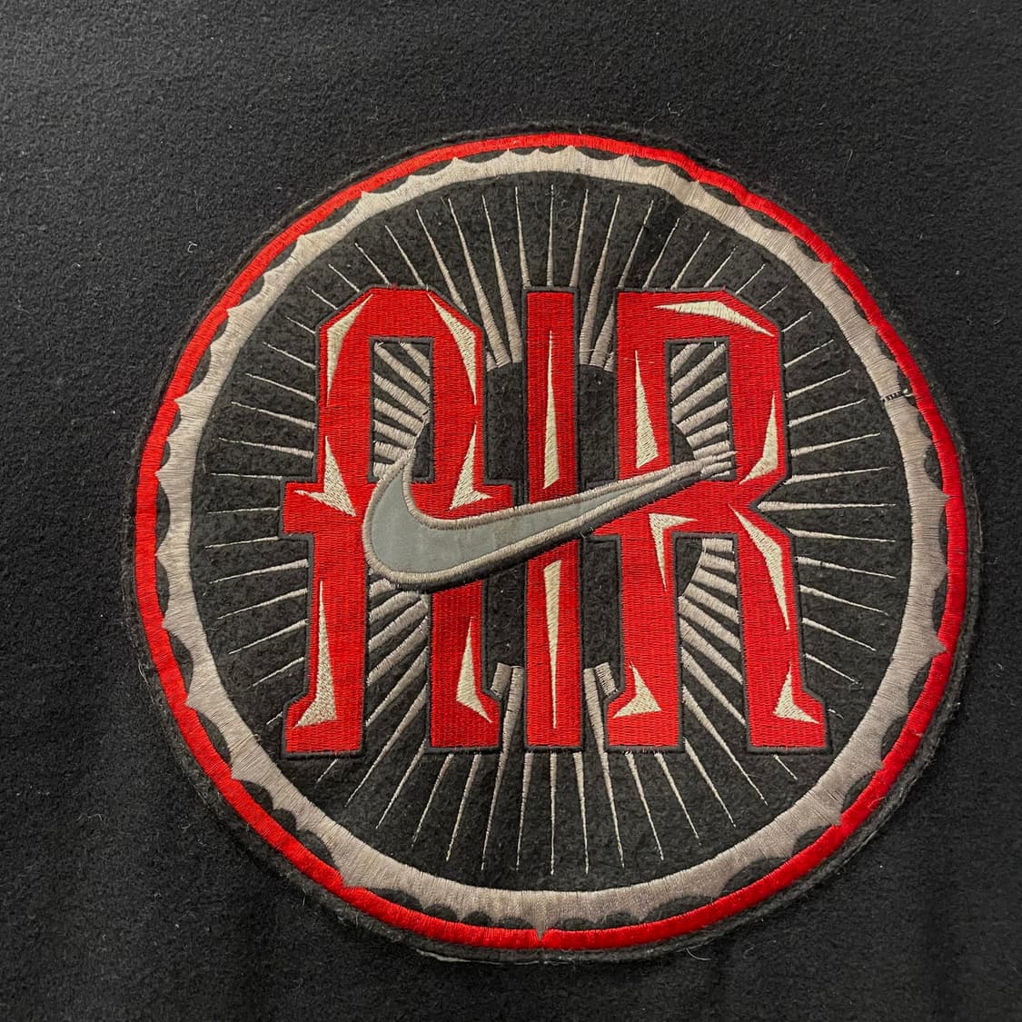 90s 나이키 에어 울 바시티 레더 암 후면 빅 스우시 자켓 상품이미지5