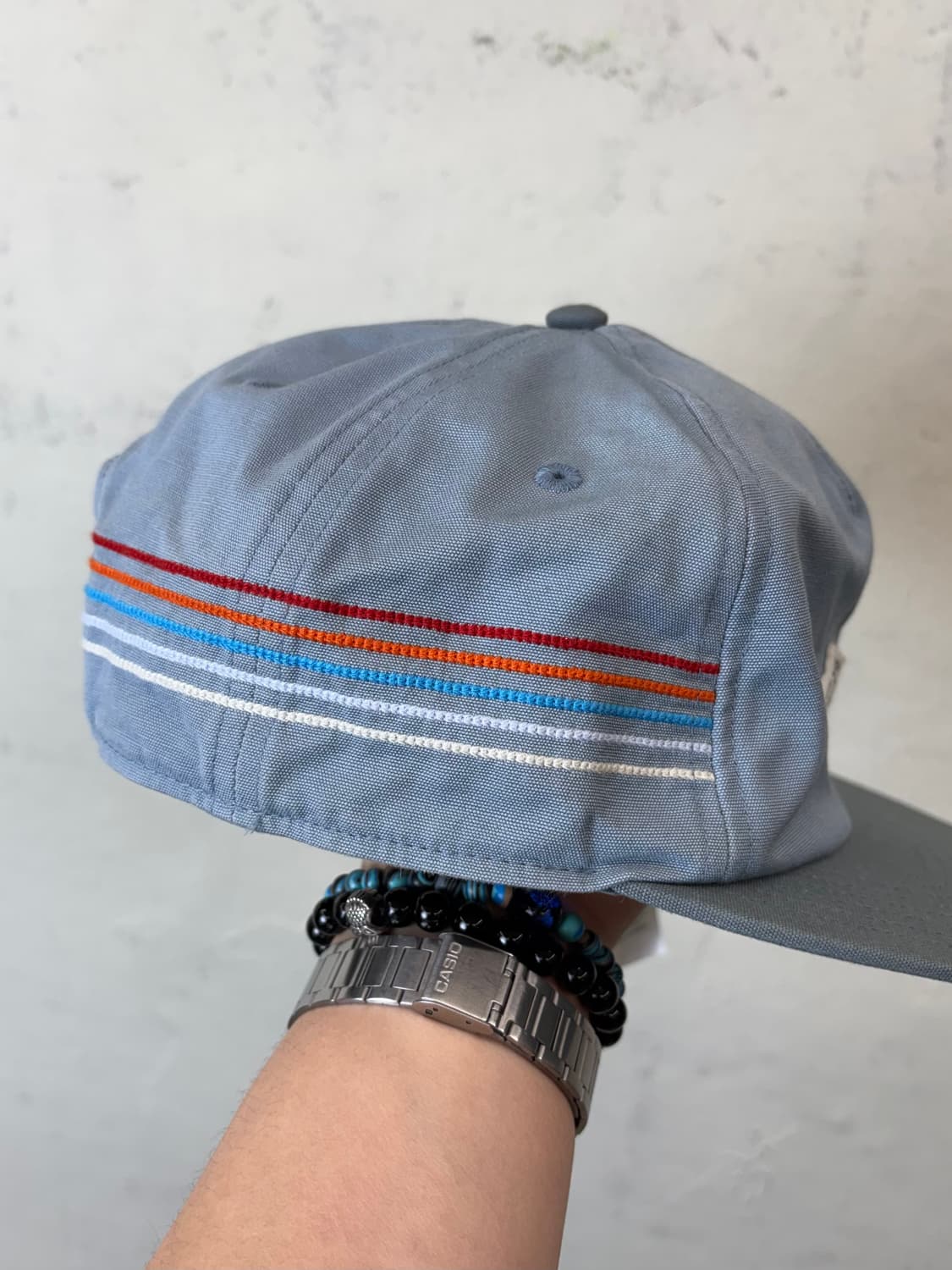 파타고니아 네트플러스 로고 라인 캡 하늘색 상품이미지3