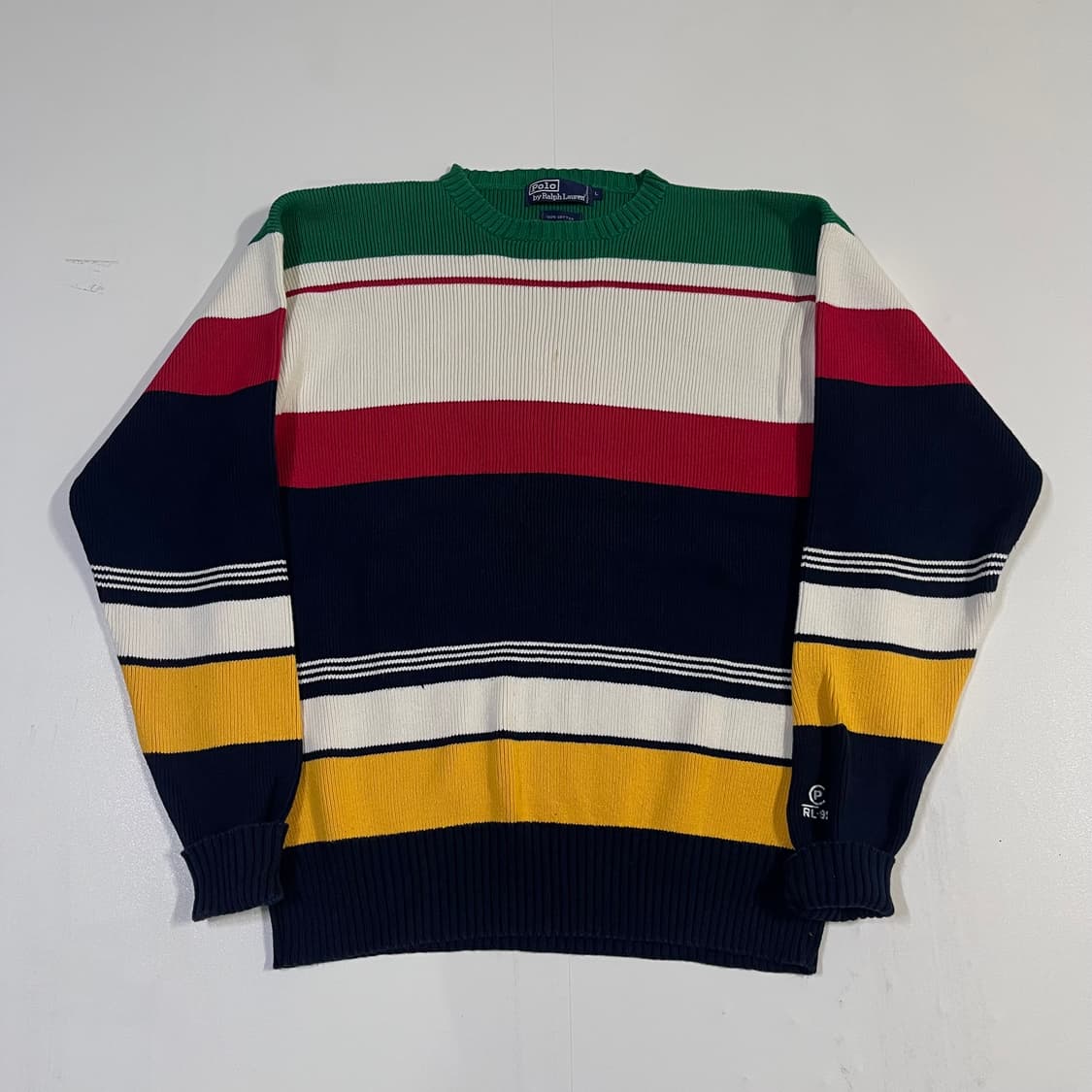 100 폴로 랄프로렌 스트라이프 코튼 니트  상품이미지1