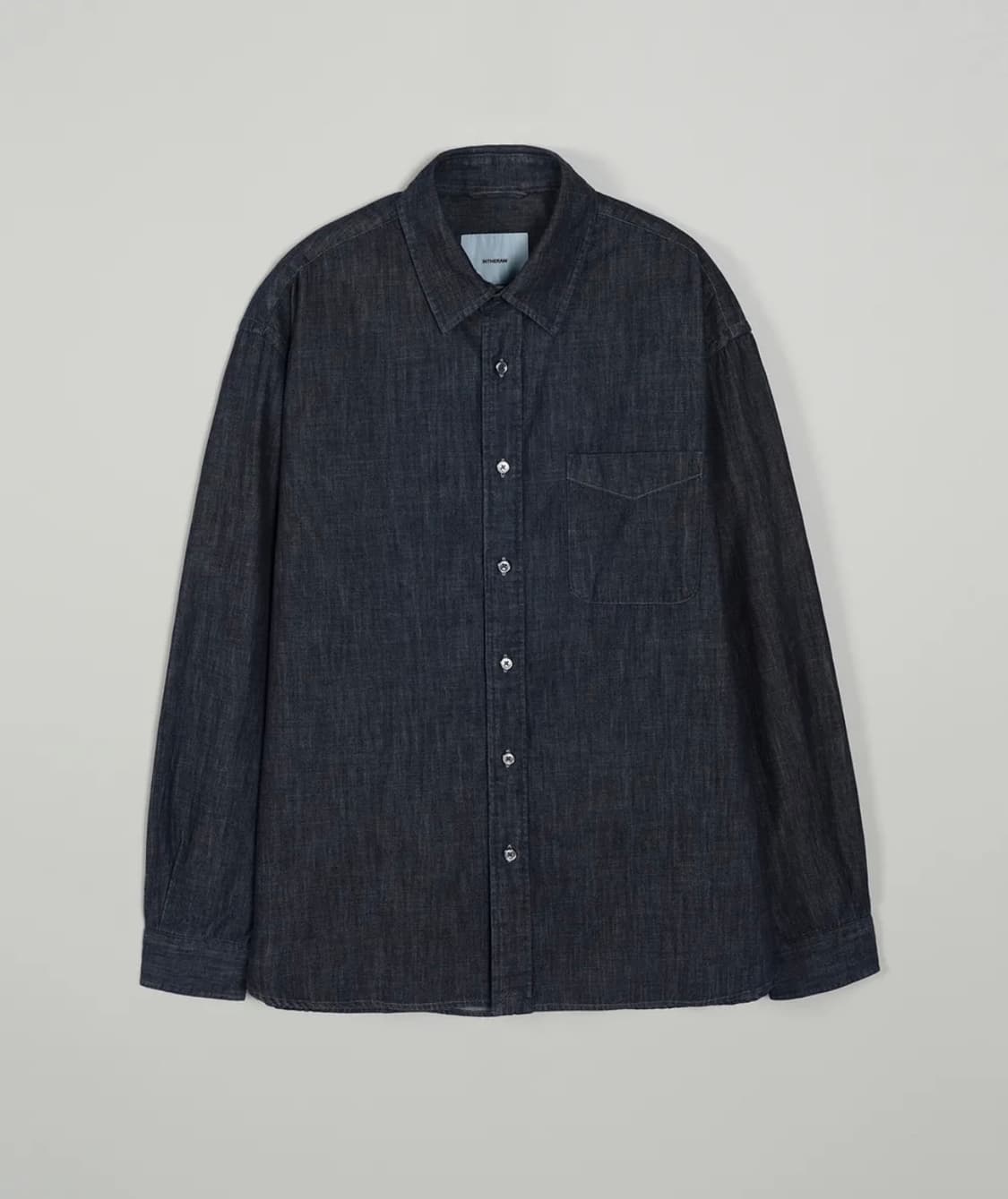 (4) 인더로우 워시드 데님 셔츠 블루블랙 상품이미지1