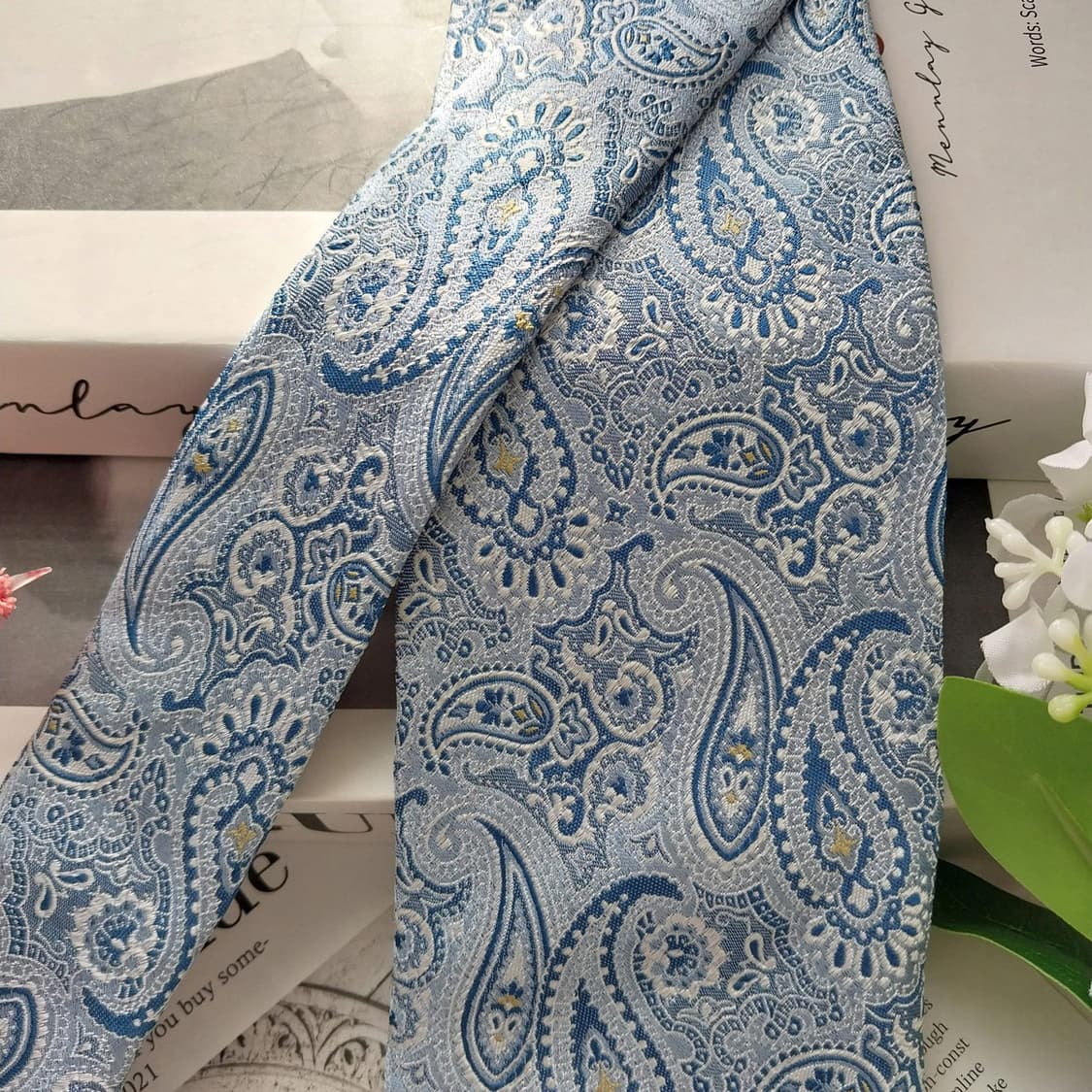 까날리 실크 페이즐리 자카드 넥타이 9.1cm A+등급 K1605
 상품이미지4