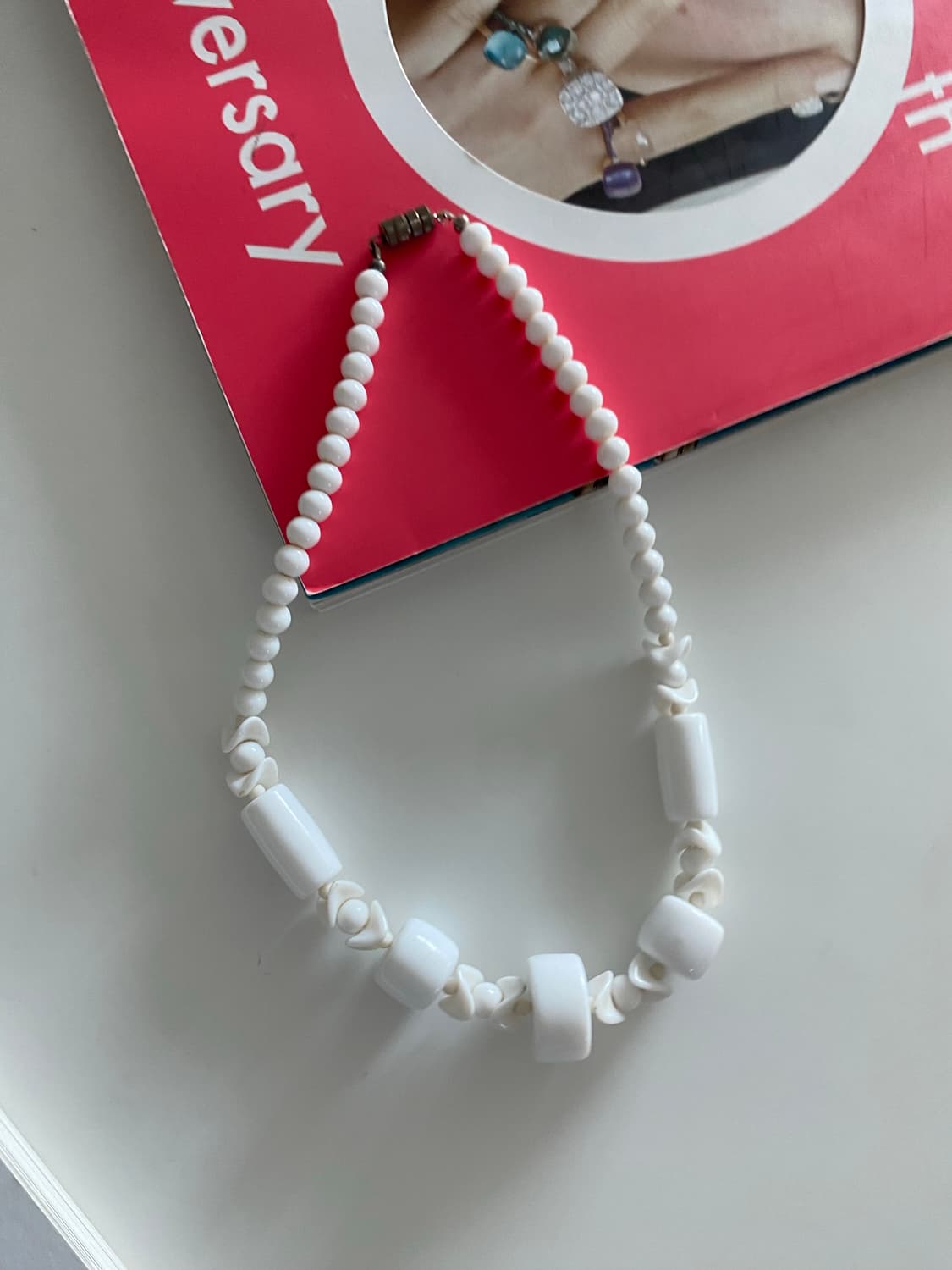 빈티지 비즈 화이트 목걸이 y2k 페어리 키치 상품이미지3